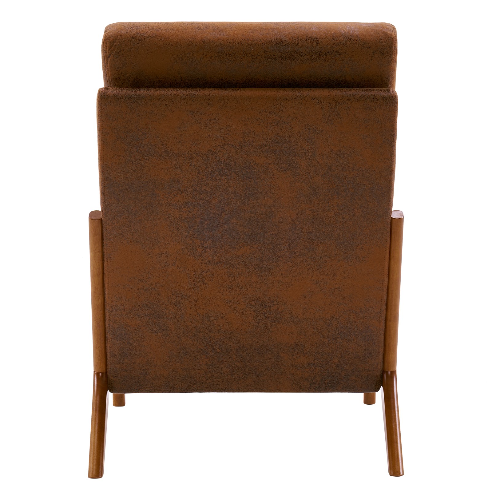 High Back Solid Wood Armrest Backrest Iron Frame Bronzing Cloth Leisure Chair