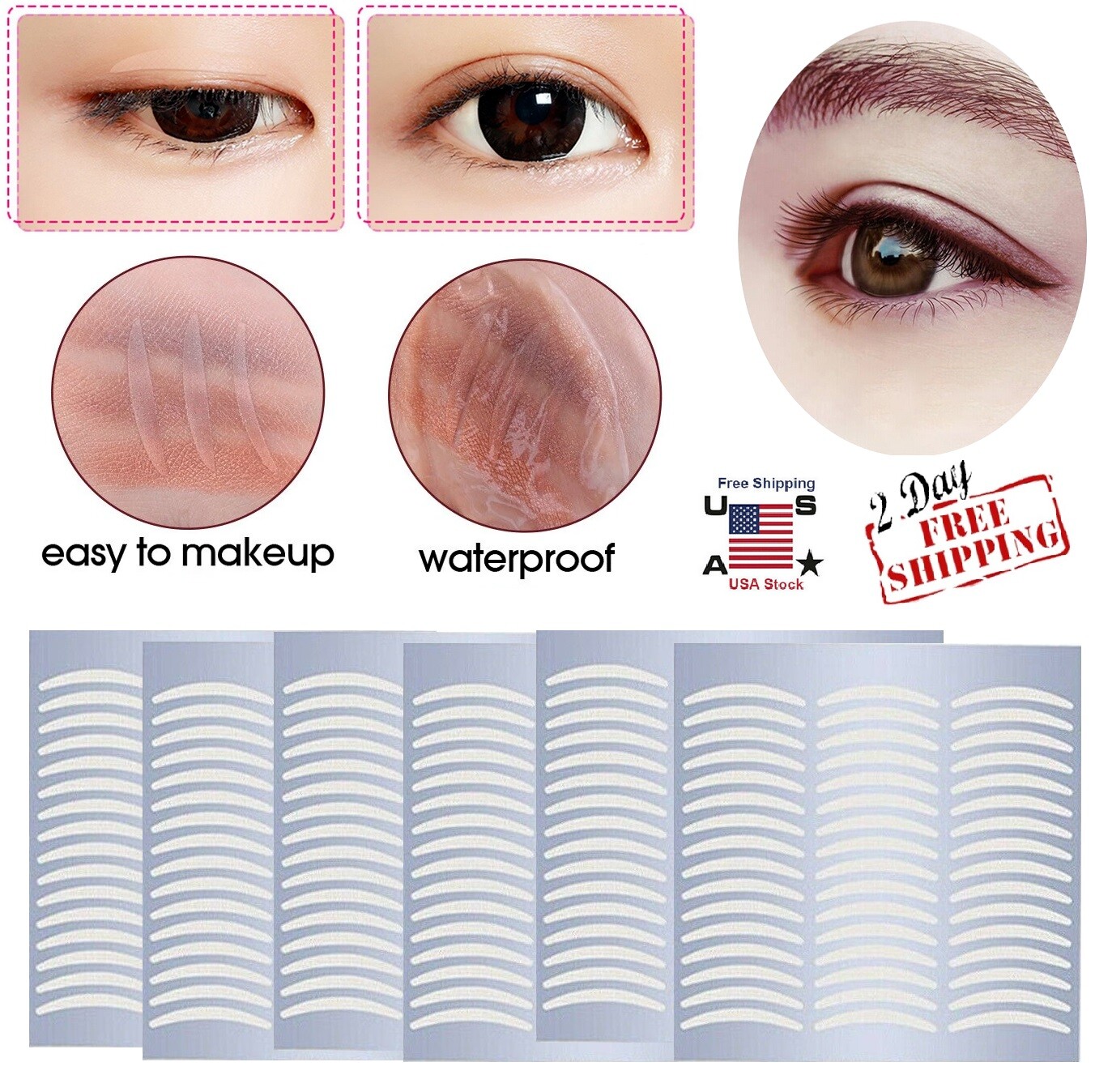 720× Invisible Lace Eye Lift Strips Double Eyelid Adhesive Style Tape Sticker US