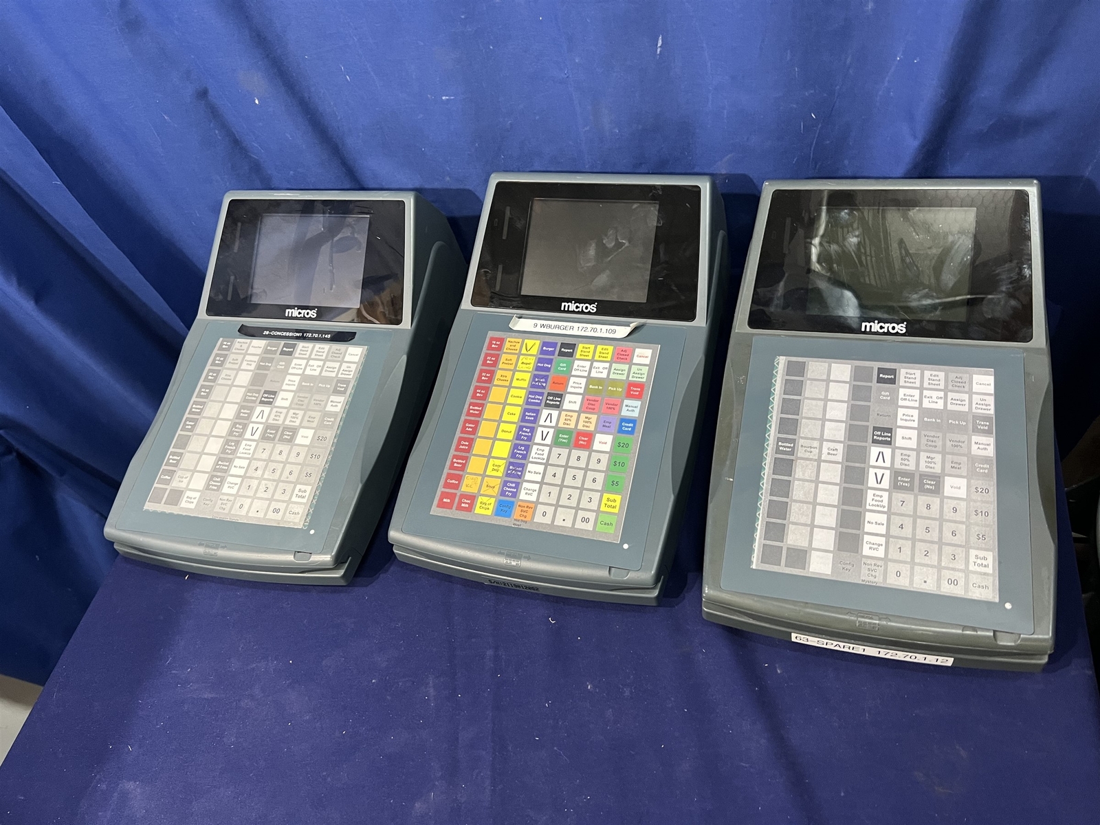 LOT OF 3 Micros Keyboard Workstation 270 Point of Sale POS Terminal NO CORDS