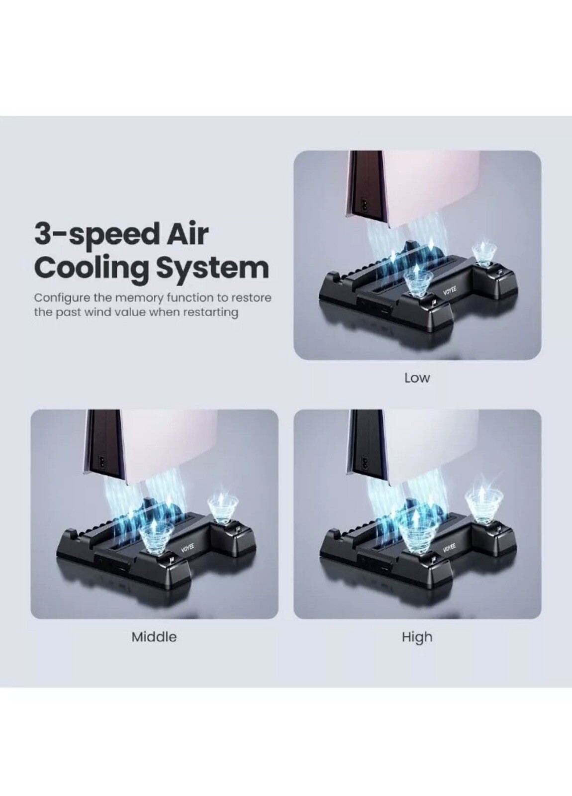 PS5 Stand, VOYEE PS5 Accessories System multifunctional cooling stand sealed
