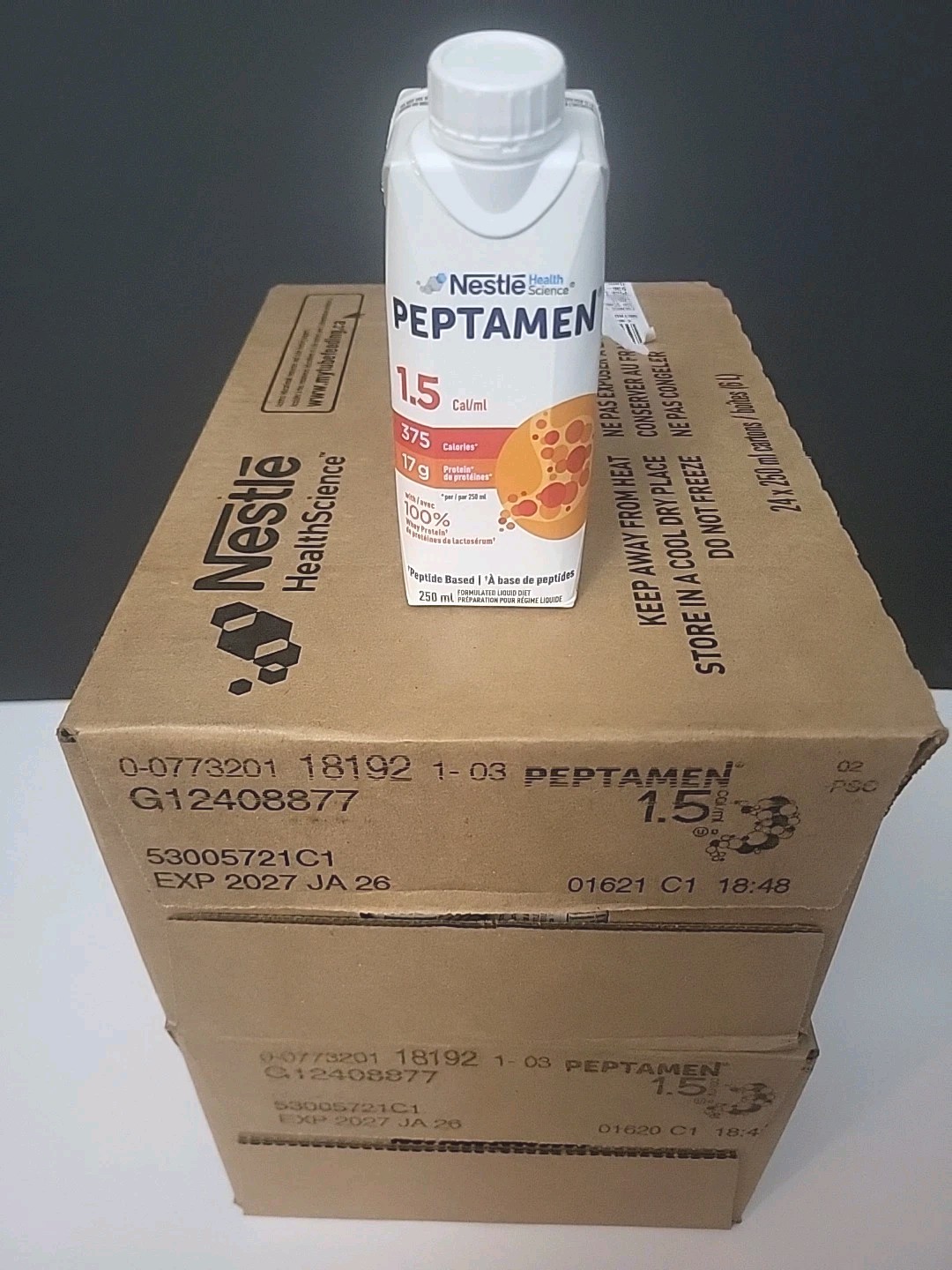 Peptamen 1.5 unflavored 2 cases (48 cartons total) Exp Jan 26 2027 Free Shipping