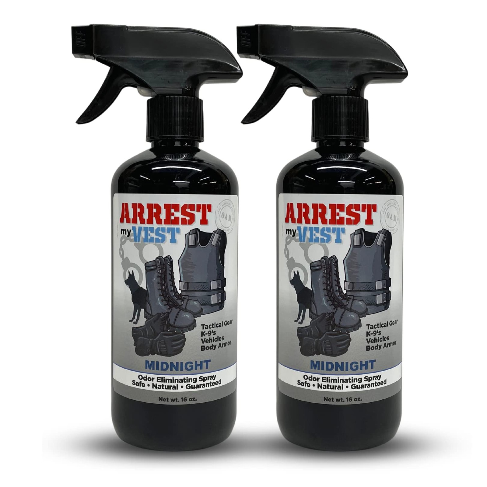 Odor Eliminating Spray for Body Armor  Tactical Gear - 2 x 16 oz Bottles