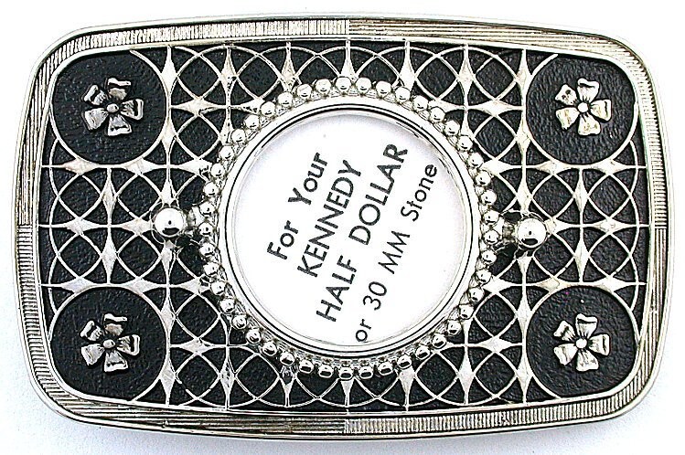 Half Dollar 30mm Cabochon Silver Color Southwest Belt Buckle Mounting CF594OTH