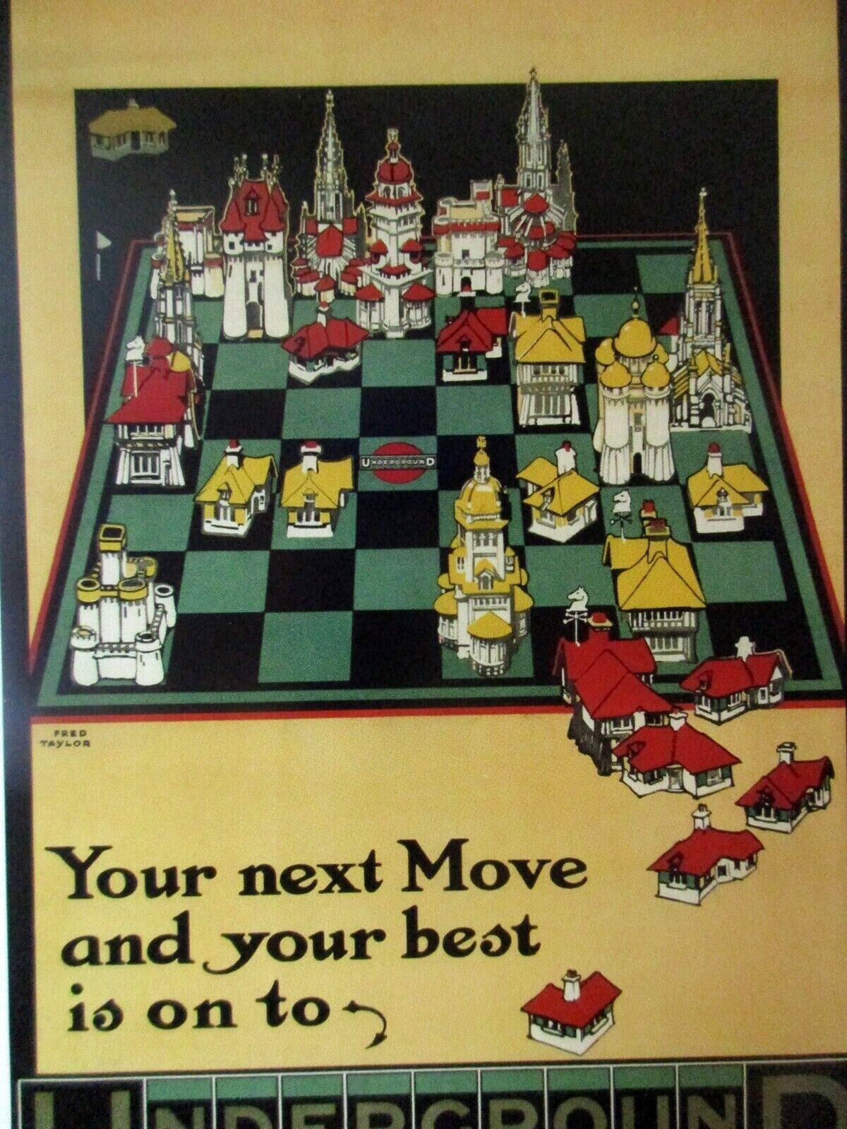Notecard with Envelope - YOUR NEXT MOVE: CHESSBOARD 1914 - Fred Taylor, British