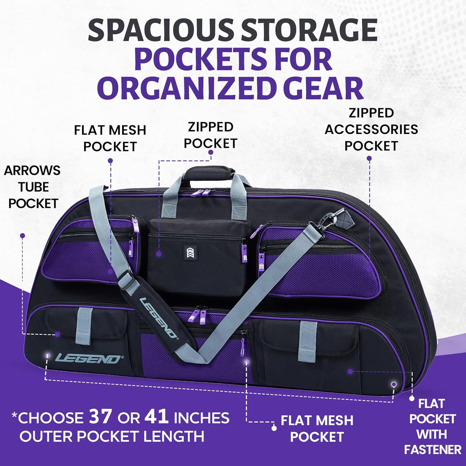 LEGEND Apollo Soft Bow Case - Compound Bow Case with Multiple Storage & Foam Pad