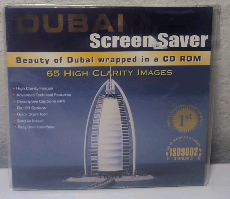 Dubai Screensaver Beauty Of Dubai Wrapped In A CD-ROM 65 High Clarity Images NEW