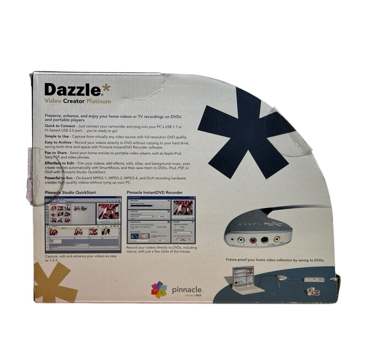 Dazzle Video Creator Platinum Open Box USB Video Capture Software
