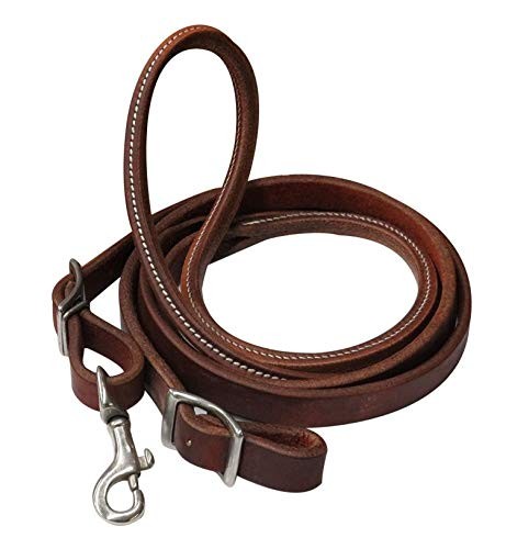 Showman 7' Heavy Oiled Harness Leather Contest Reins w/ Rolled Center