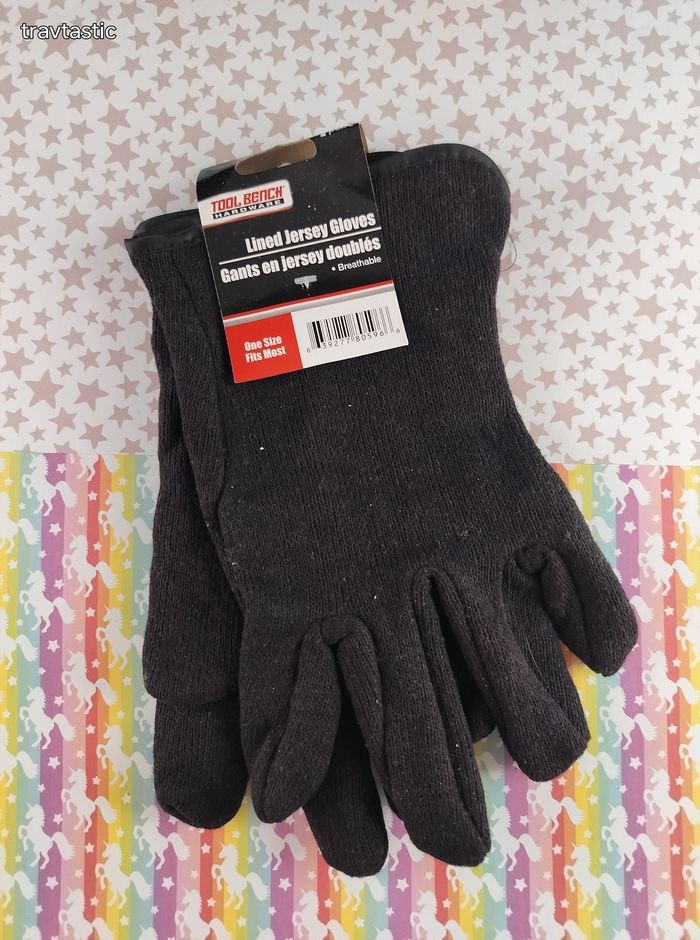 Tool Bench Hardware Lined Jersey Gloves One Size Fits Most NWT