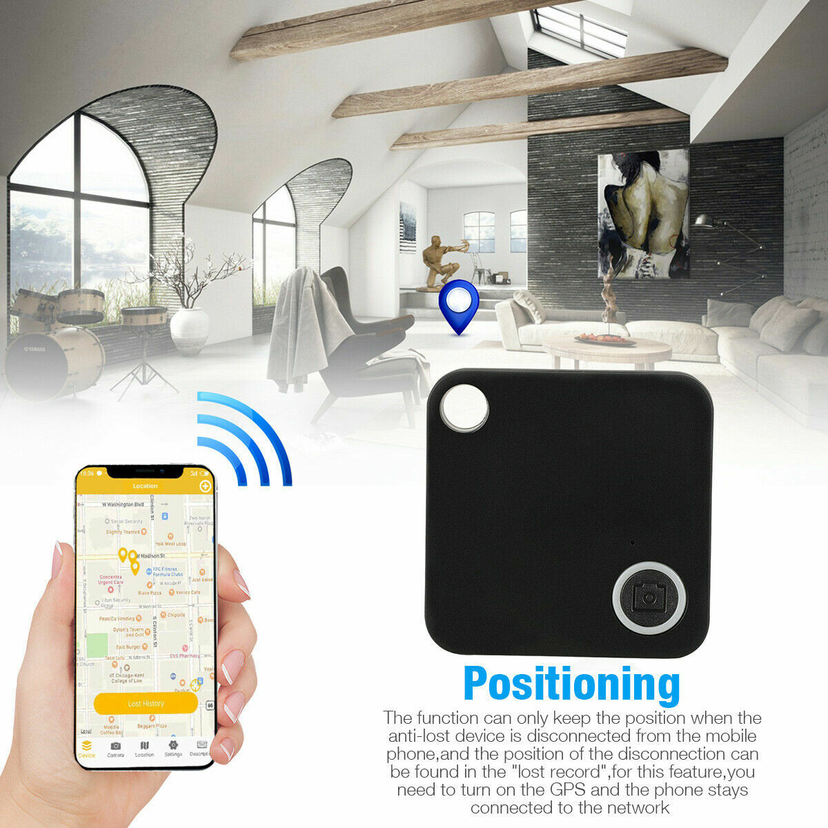 2PACK Tile GPS Tracker Alarm Wireless Bluetooth Anti-Lost Wallet Key Pet Finder
