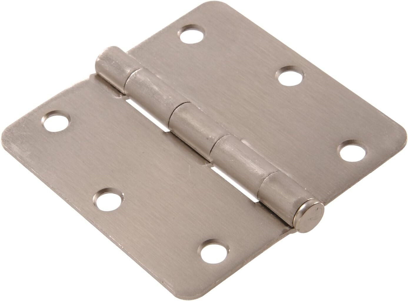 Hillman 3-1/2" Satin Nickel 1/4" Corner Door Hinge w/Removable Pin 5-Pack
