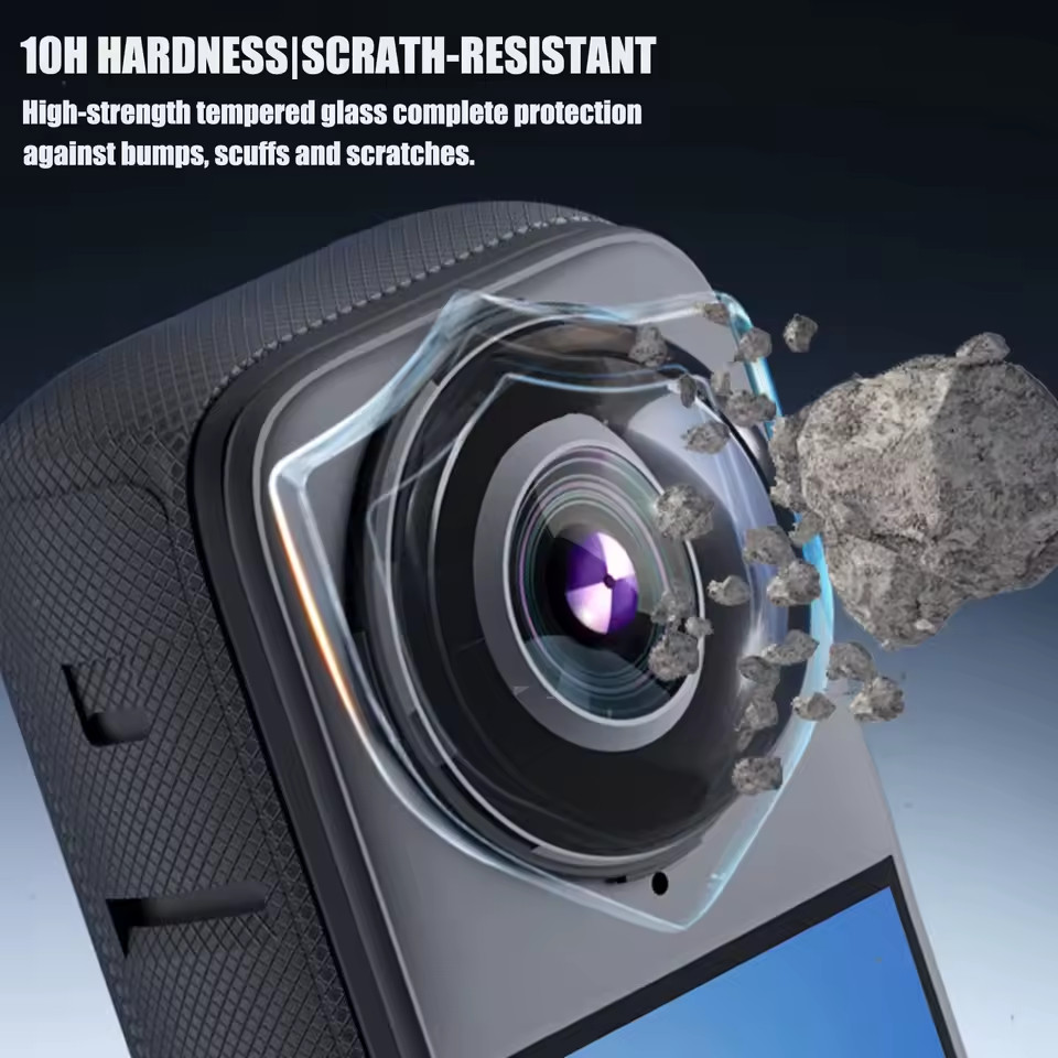 Insta360 X4 Premium Tempered Glass Lens Guards - Scratch-Resistant Protector Cap