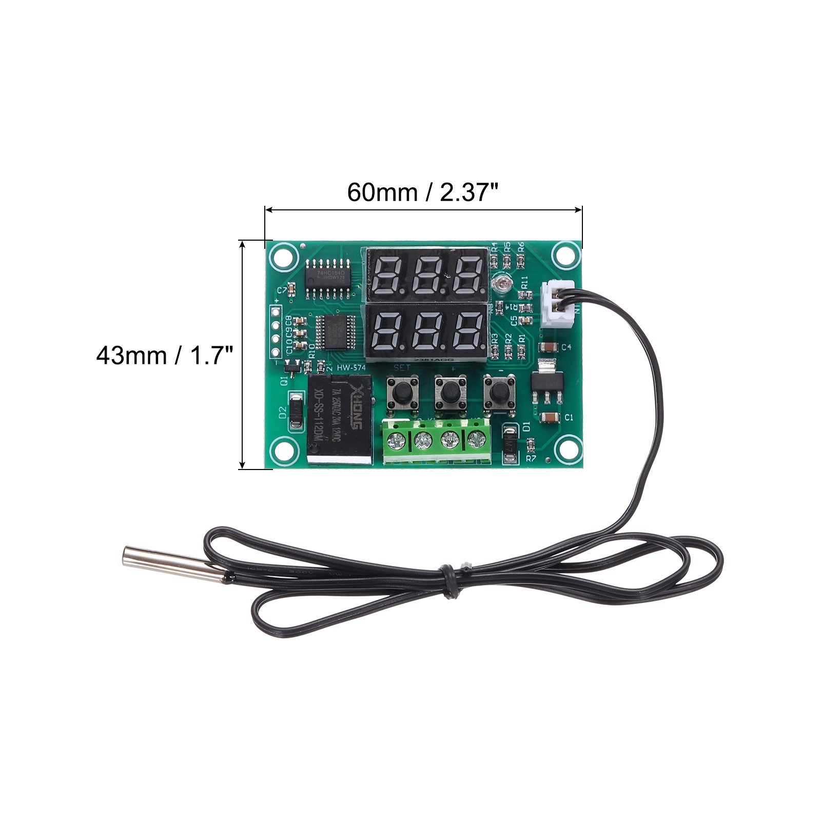 2 Pack XH-W1219 10A DC 12V Digital LED Temperature Controller Module