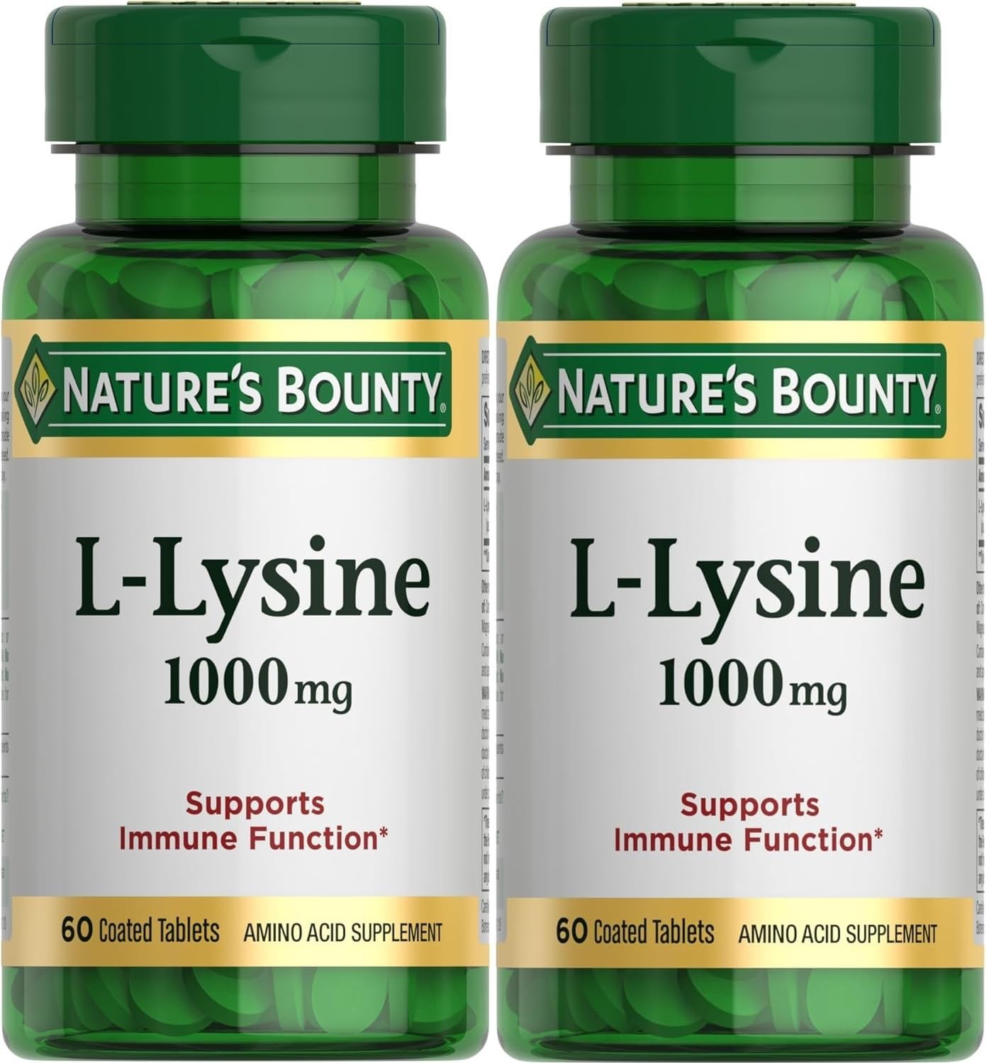 Nature's Bounty L-Lysine 1000 mg Tablets 60 ea (Pack of 60 Count 2)