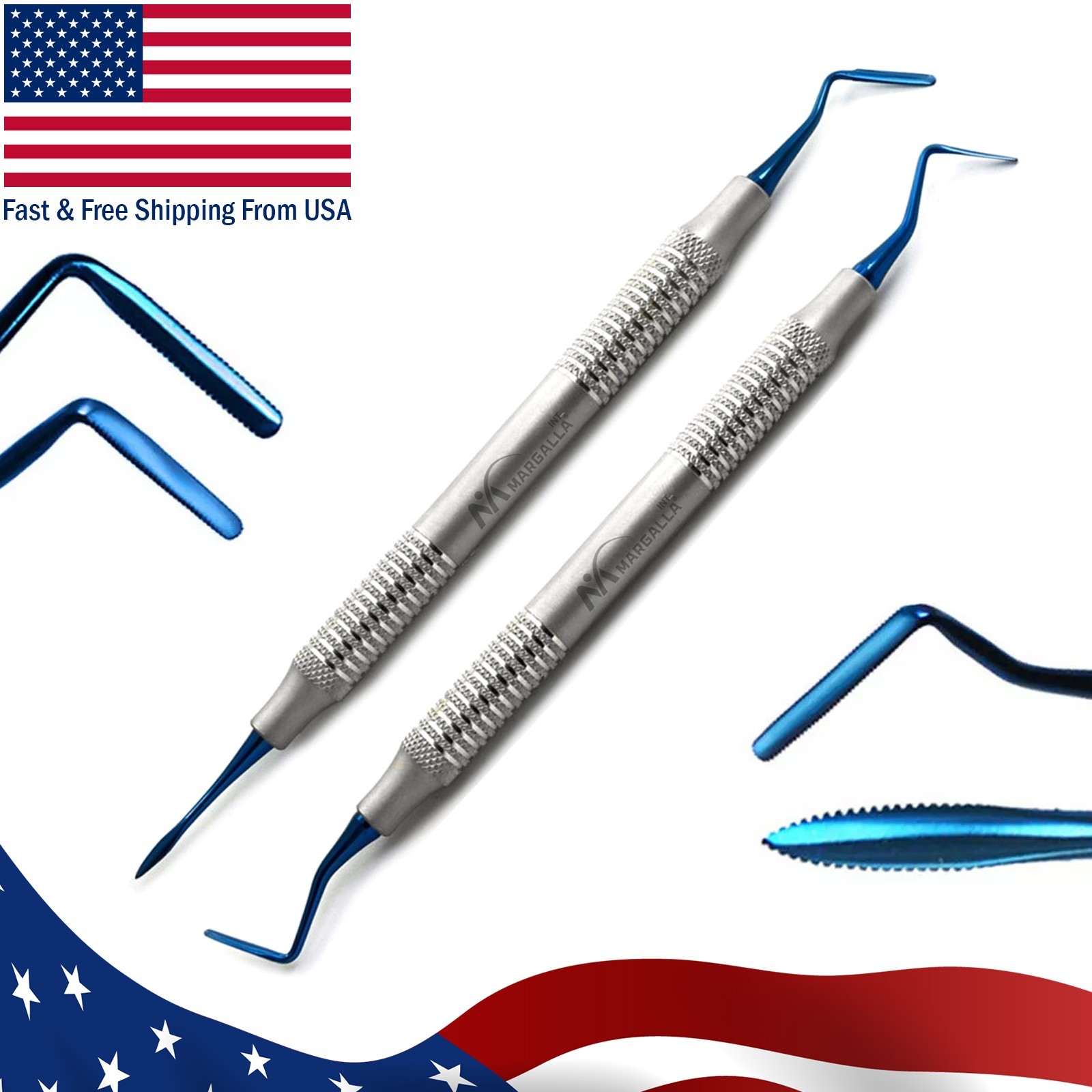 Serrated Periotome PT1 PT2 Set Dental Implant Tooth Atraumatic Extraction Scaler