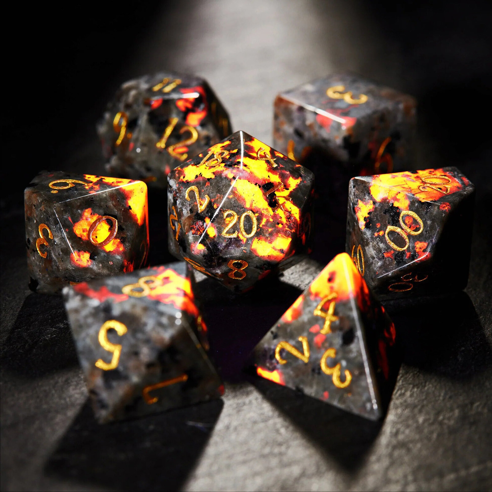 DND Dice Set 7pcs Polyhedral Frame Gemstone for Dungeons and Dragons Pathfinder