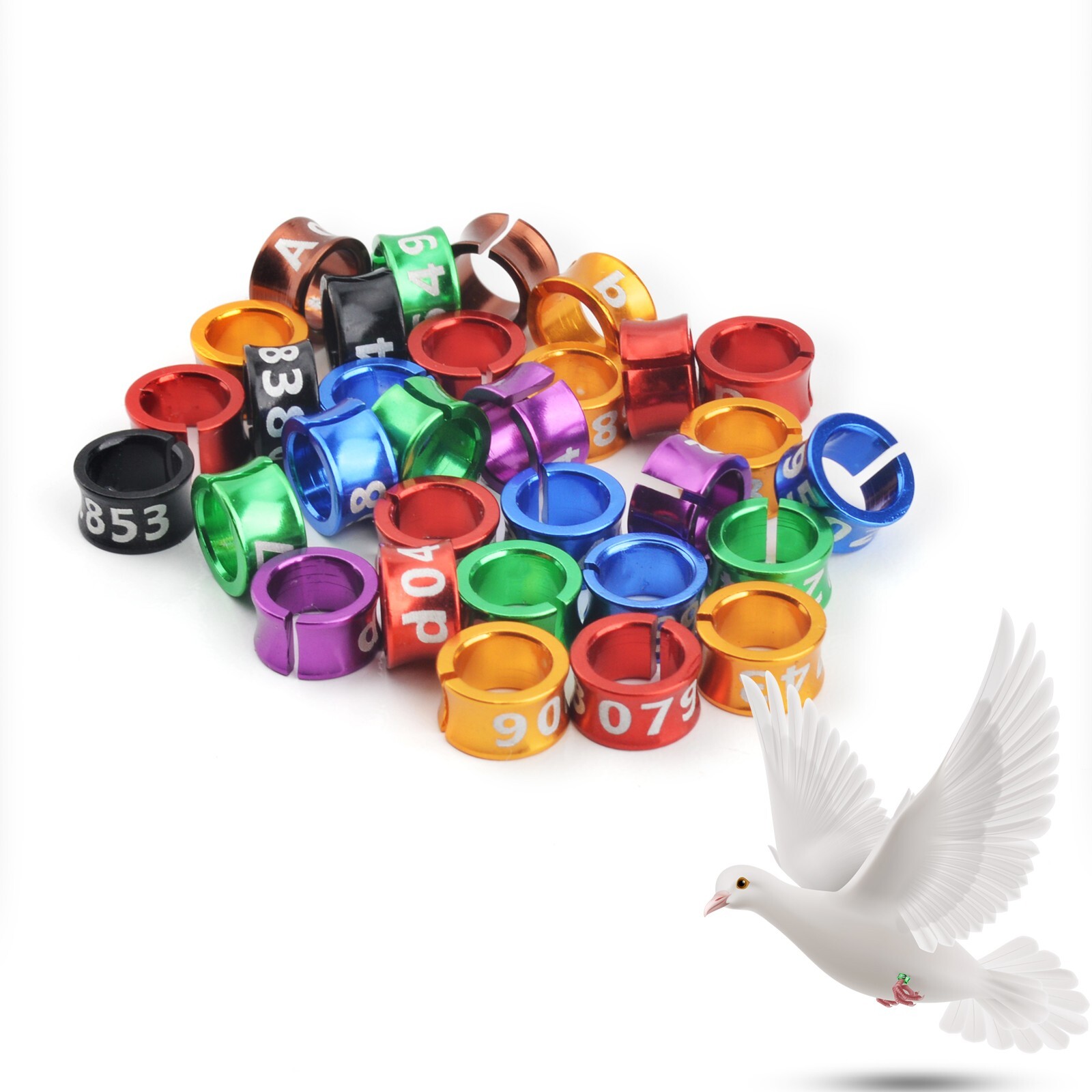 50PCS Open Bird Leg Rings Split Bird Leg Rings Aluminum Split Bird Leg（Size4.7M）