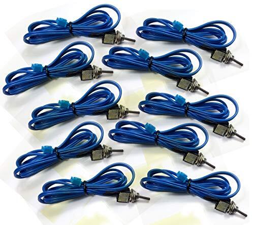 10 Pack, Prewired Mini Toggle Switch, Single Pole Single Throw (B11A)