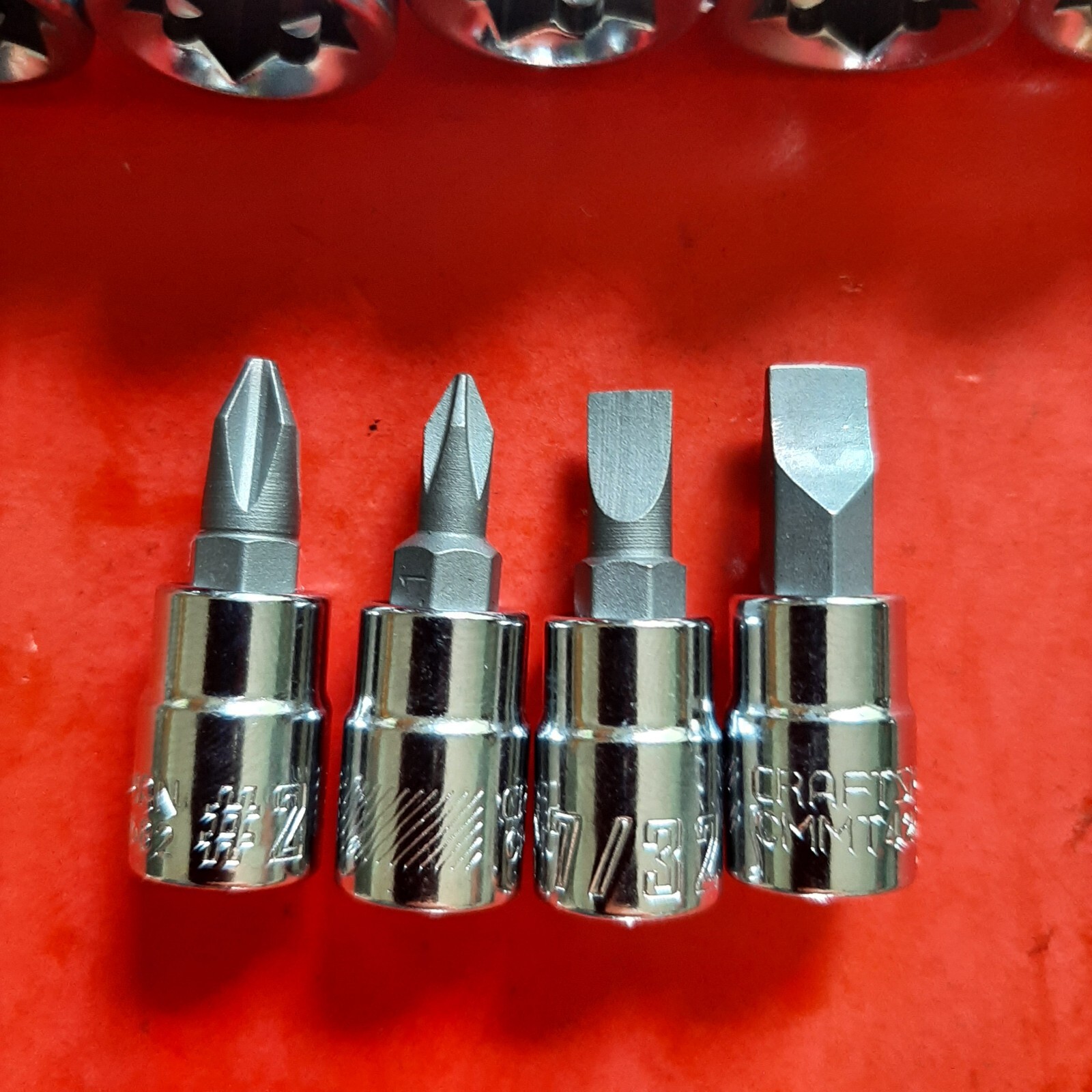 CRAFTSMAN 11pc 1/4 & 3/8" Phillips Flat Tip Screwdriver Bit Driver Socket Set