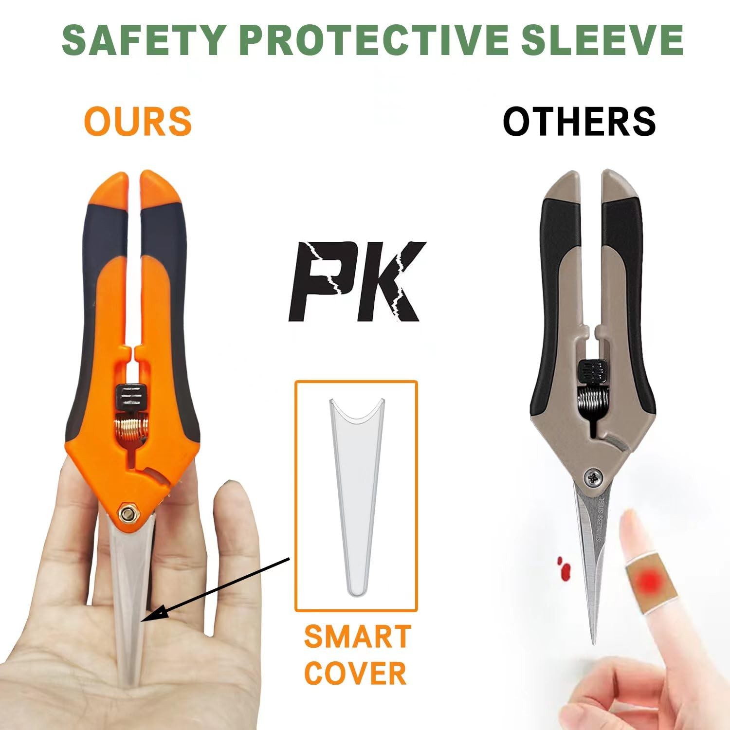 DAMOTEC Hand Pruner， Pruning Shear，Garden clippers, snip scissors, Orange