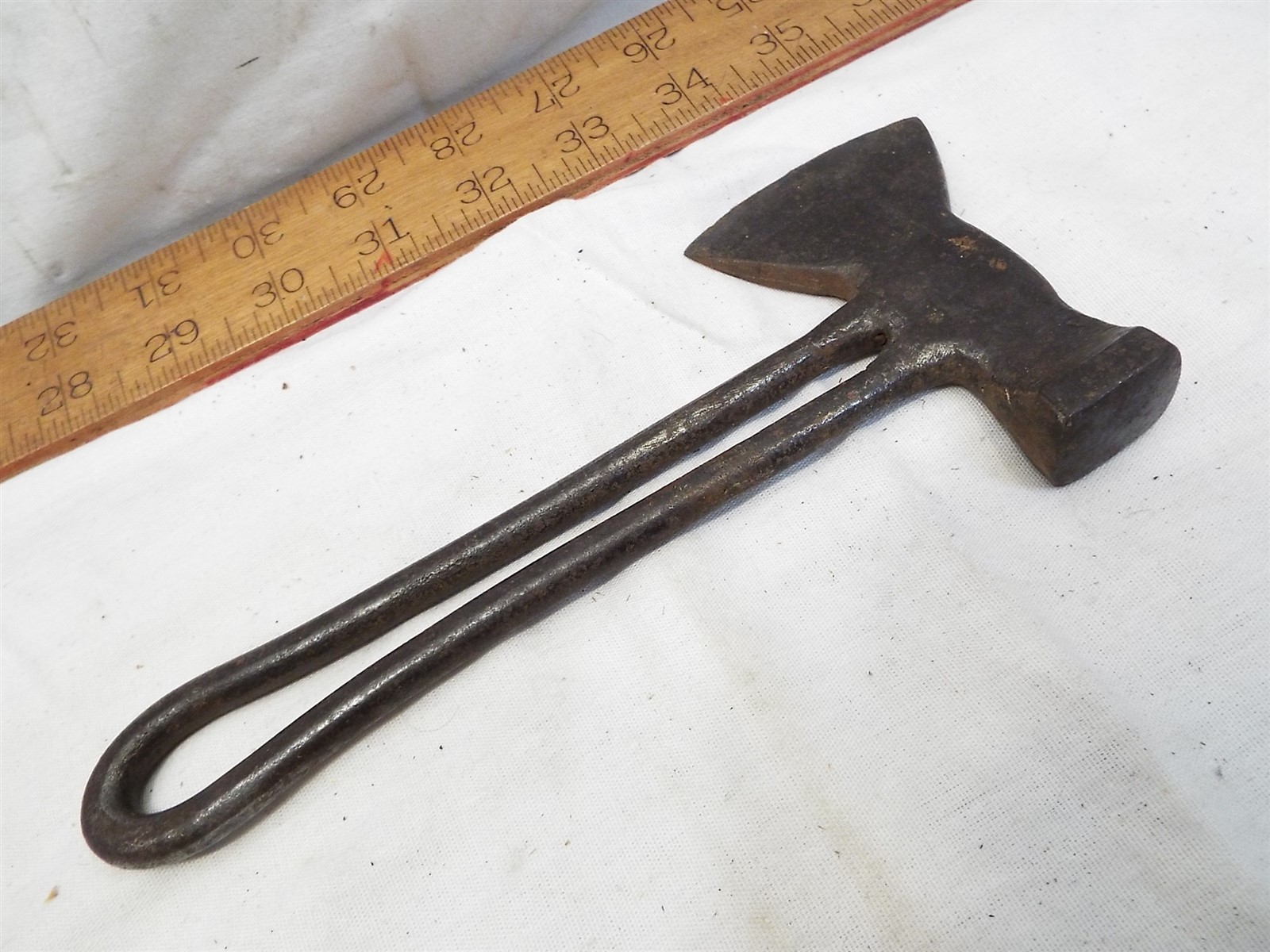 Early Hand Forged Iron Snow Knocker Hammer Horse Shoe Trail Riding Cowboy Sleigh