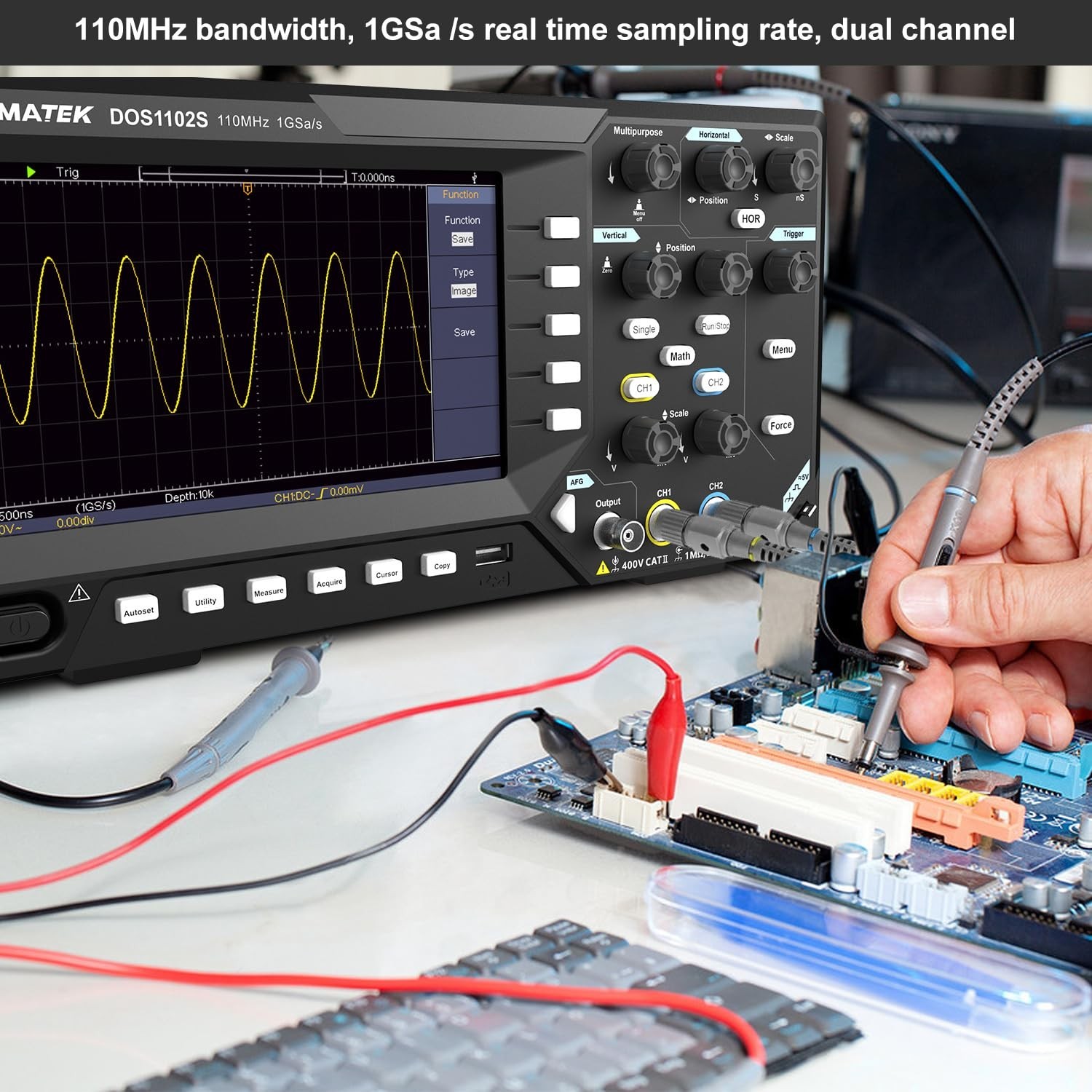 HANMATEK 2 in1 Digital Storage Oscilloscope with Built-in Waveform Generator,...