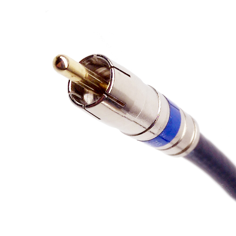 RCA Audio Cable Solid Copper 18AWG Quad Shield RG-6 Coax 75 Ohm CL2 50ft Black