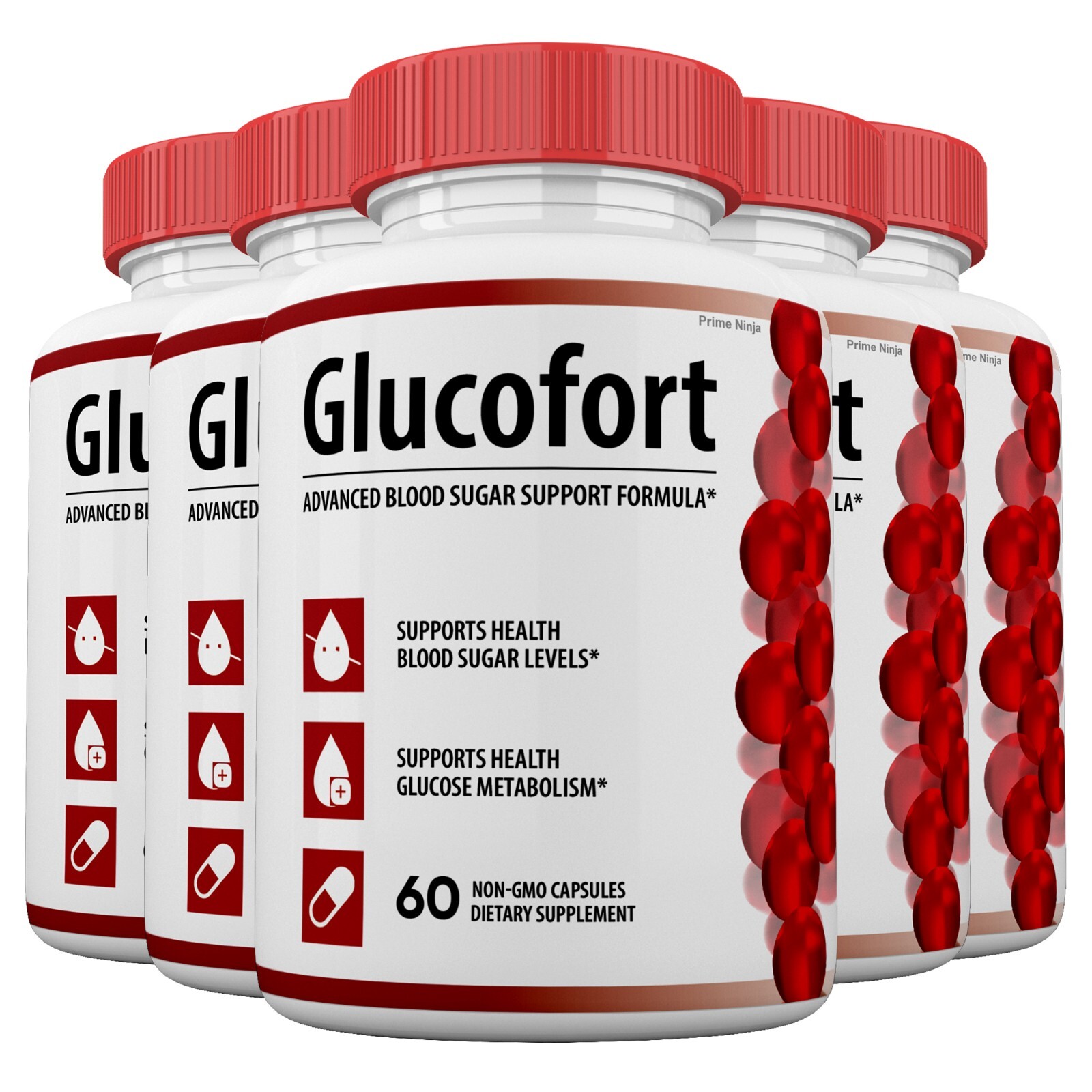 Glucofort Blood Sugar Support Capsules, Glucofort Advanced Formula (5 Pack )