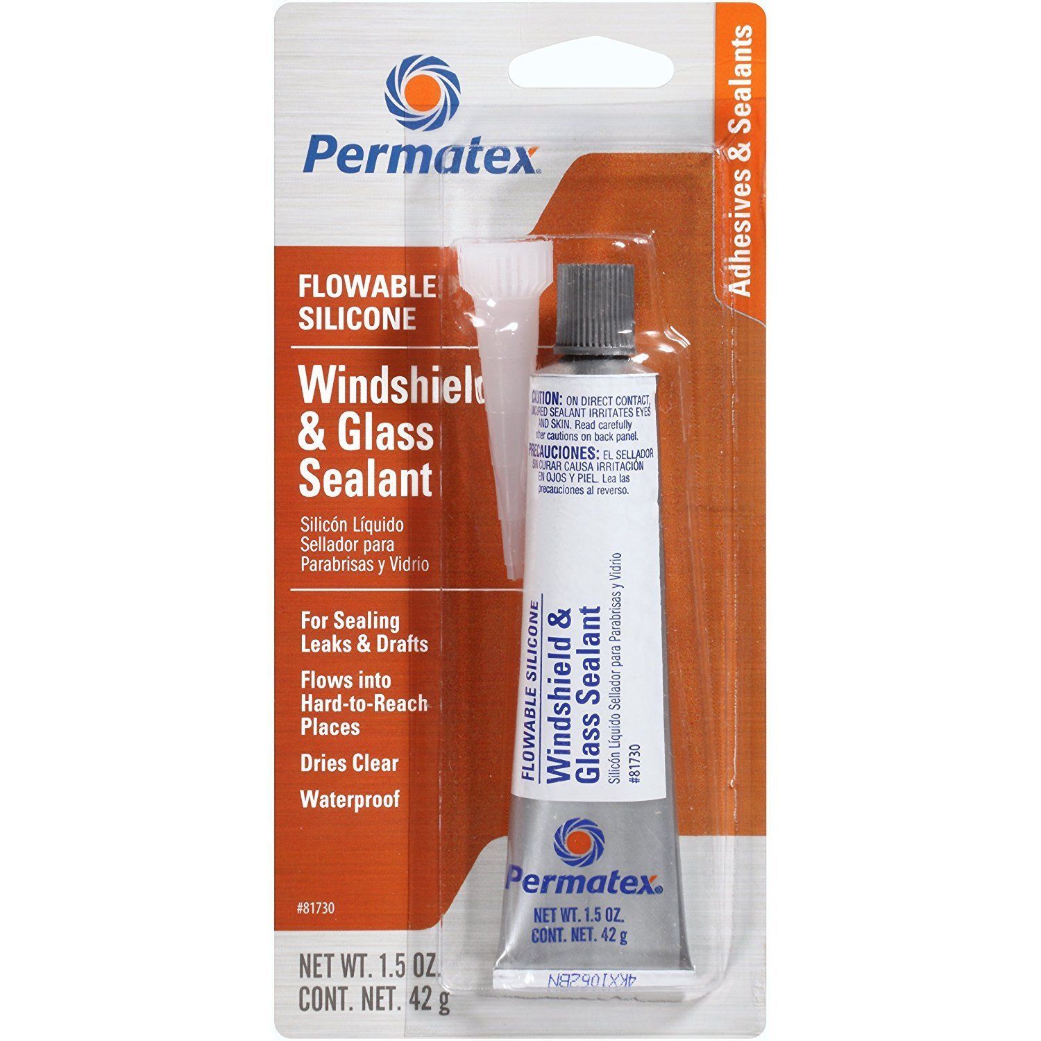 Permatex 81730 Flowable Silicone Windshield & Glass Sealer 1.5oz