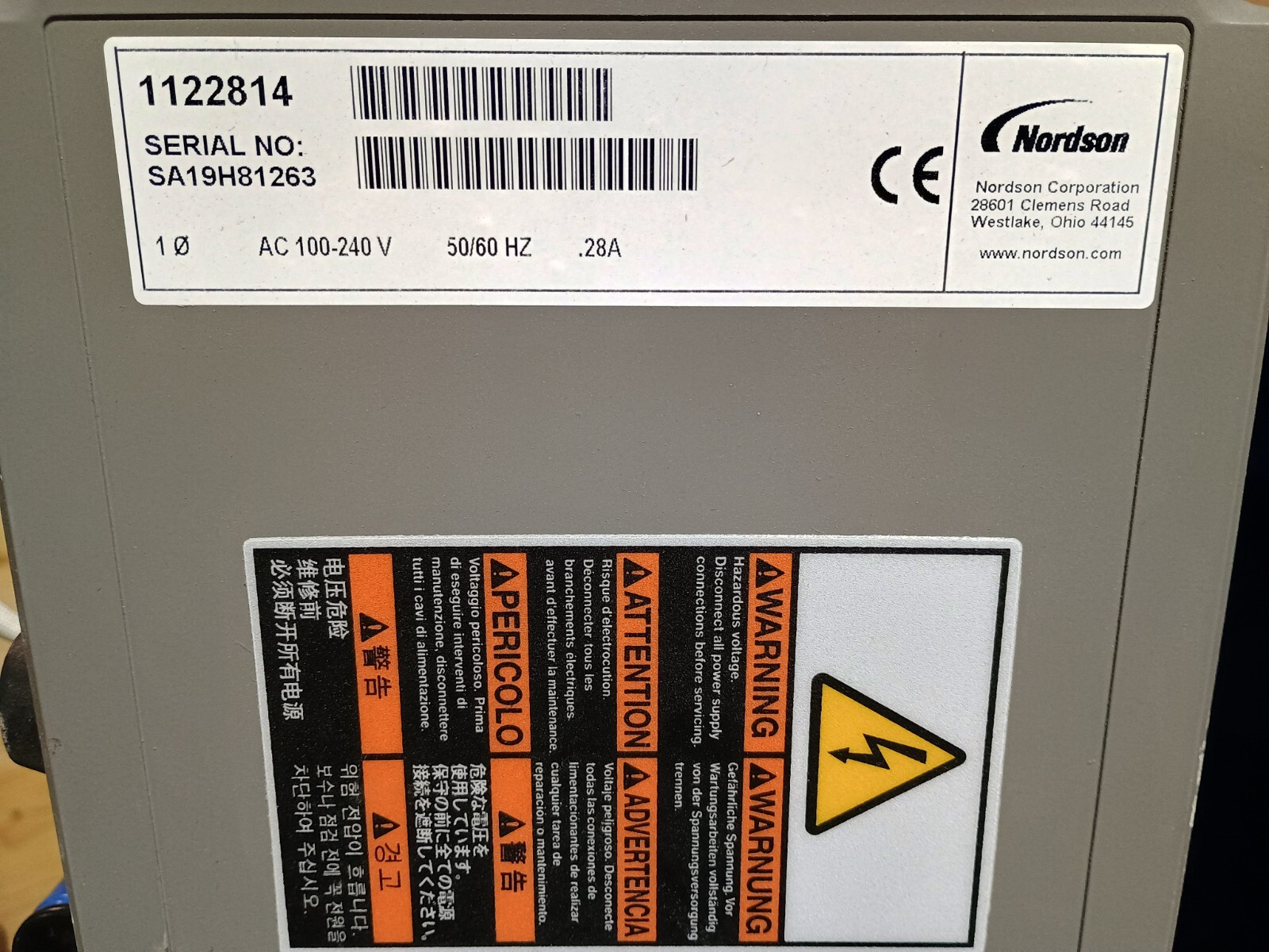 Nordson Fulfill 1122814 Parts and Accessories