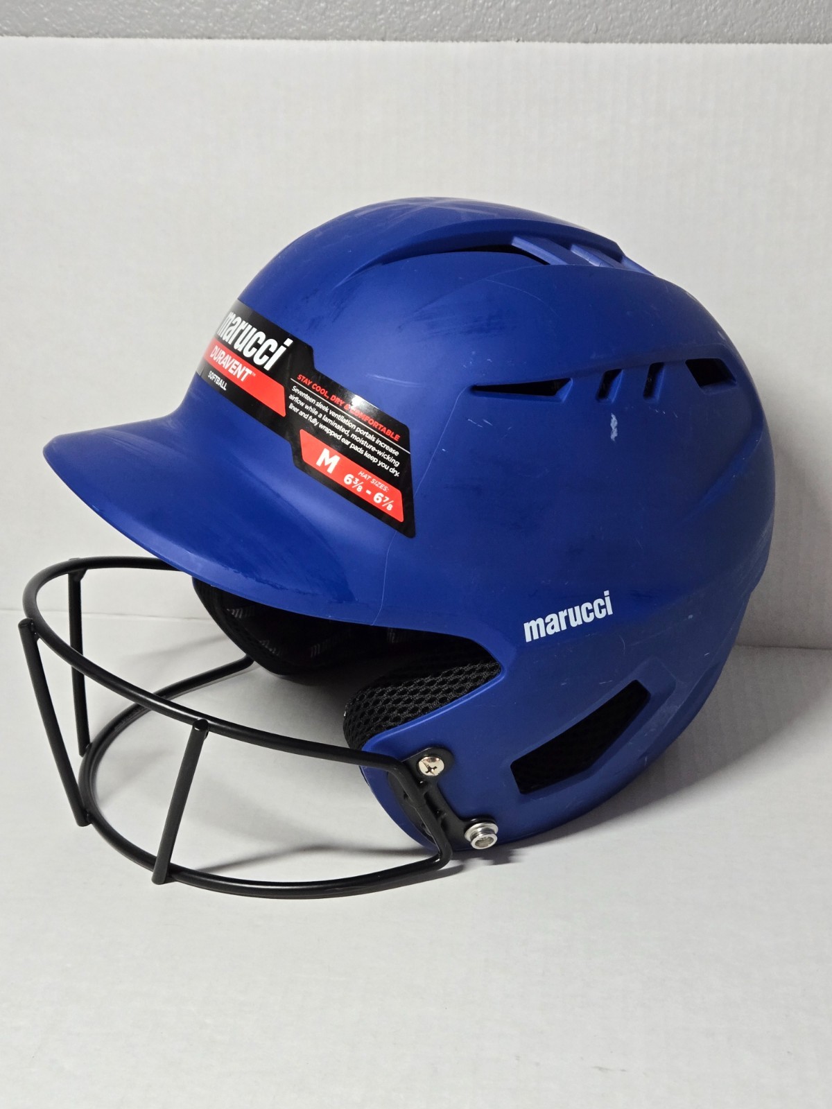 Marucci Adult Baseball Softball Batting Helmet Size 6 3/8 - 6 7/8 Blue Duravent