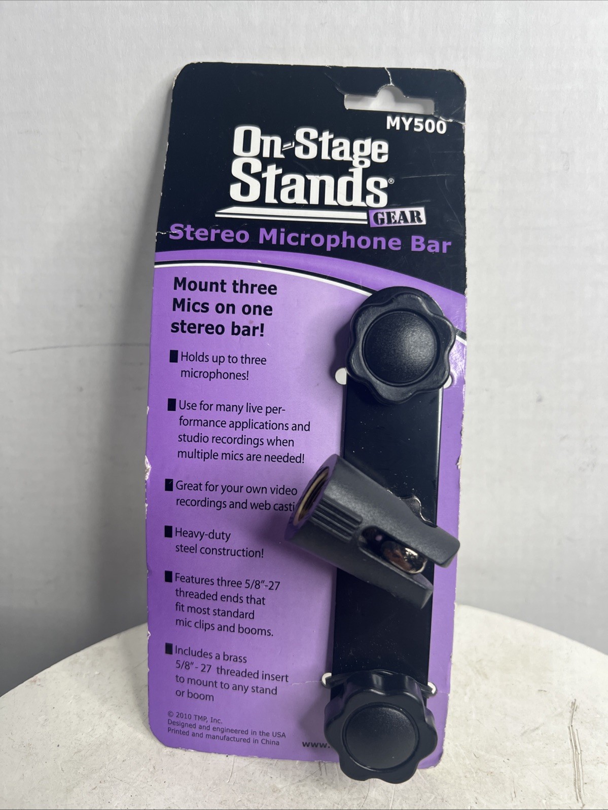 On-Stage Stands MY500 Stereo Microphone Bar Mount 3 Mics