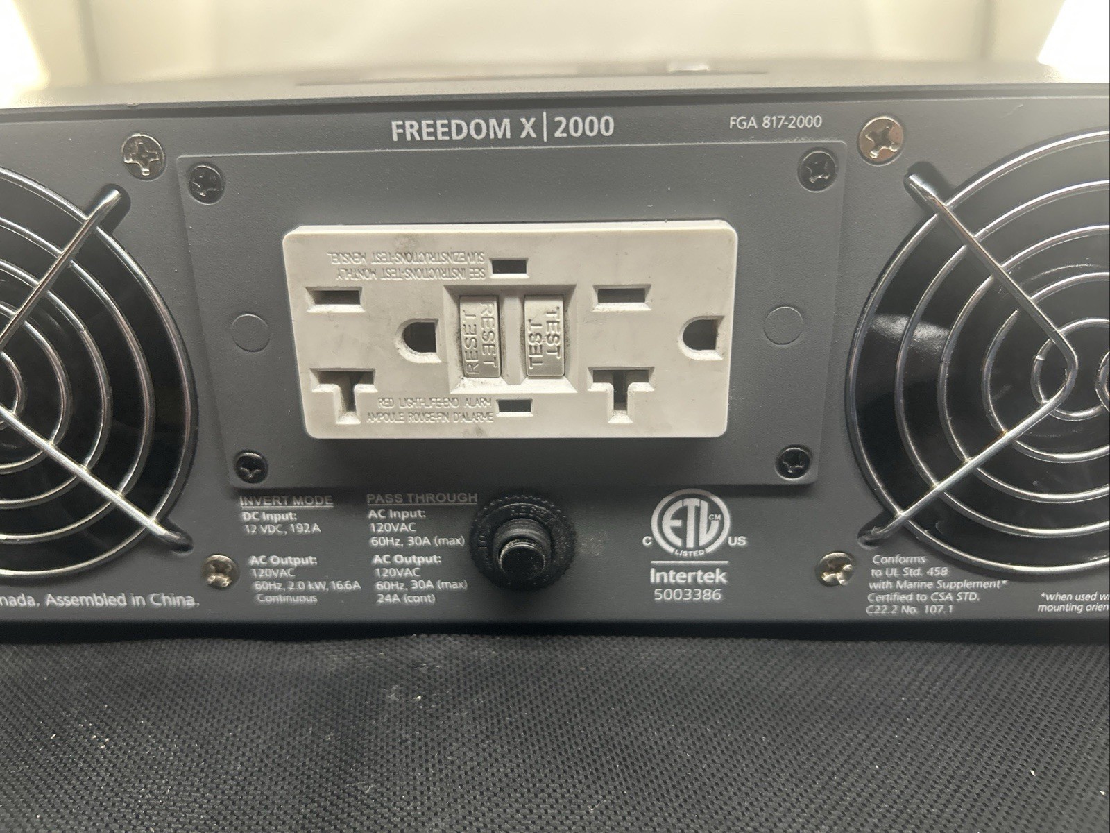 FREEDOM X 2000 TESTED GOOD FGA 817-2000 INVERTER PURE SINE 2000 XANTREX INTERTEK
