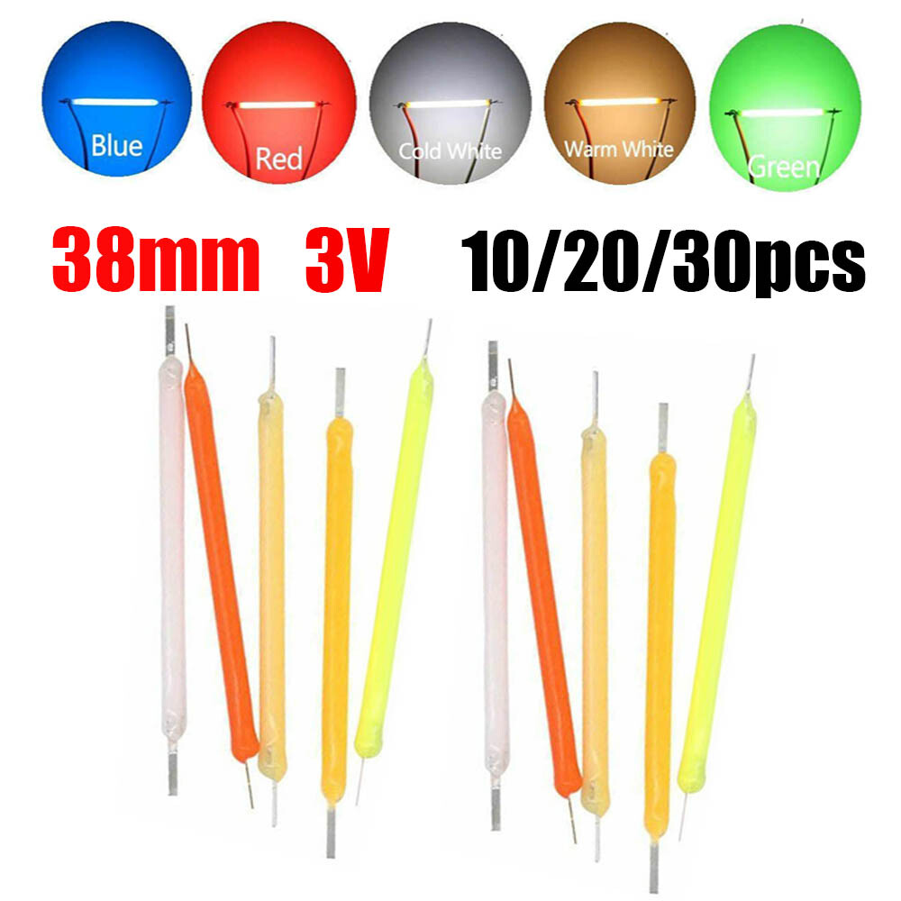 For Edison Bulbs Home Lights LED Filament Lamp Light Parts 3V 38mm 10/20/30pcs