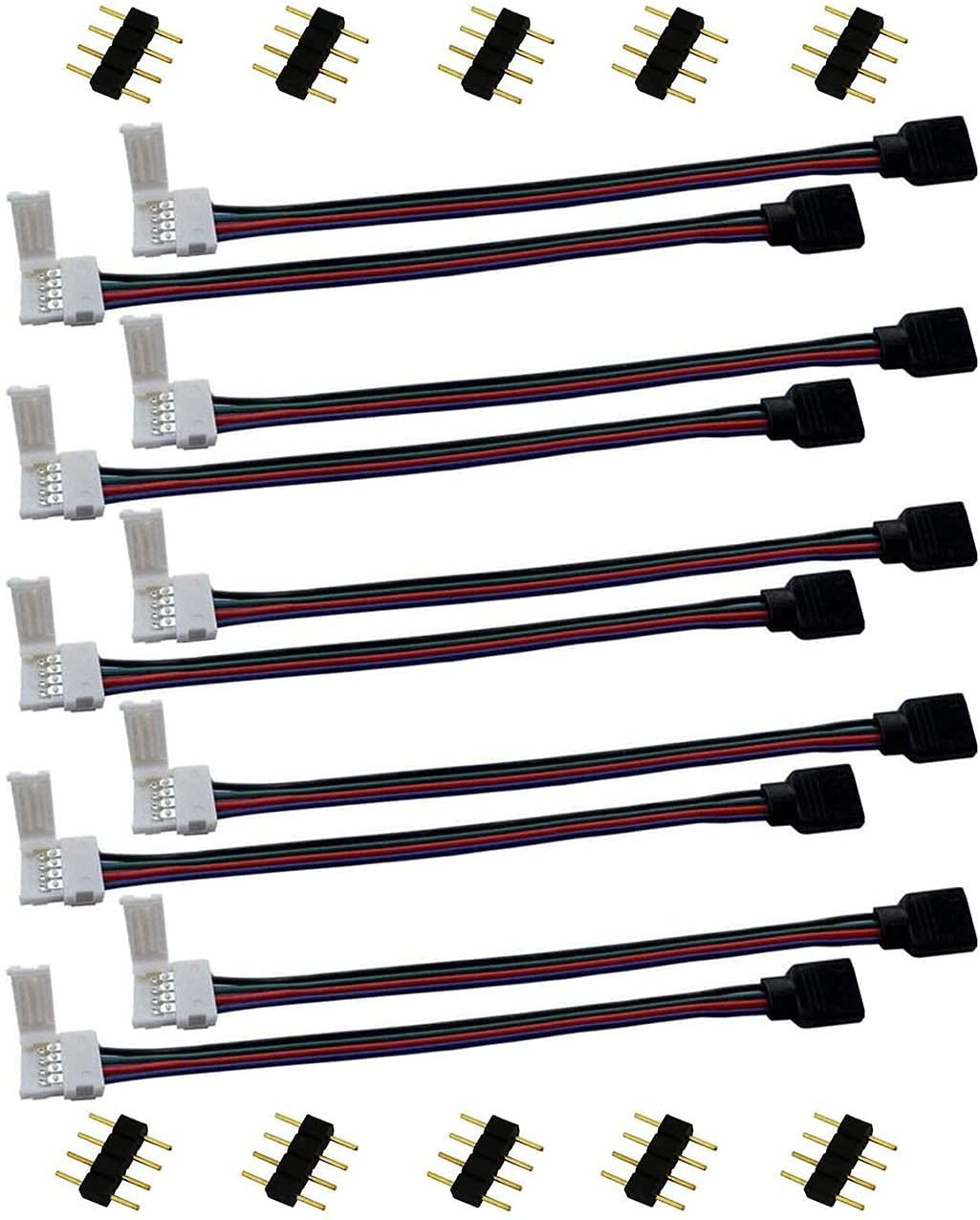 10pcs RGB 5050 LED Strip Connector 4 Pin LED Tape Connector LED Ribbon Jumper...