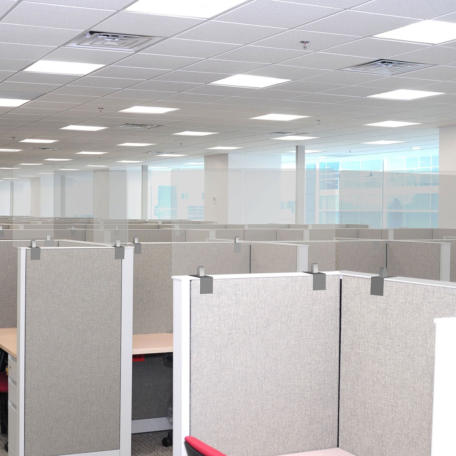 Adjustable Mount Desk Partition Clamp for Acrylic Panels - Size Options