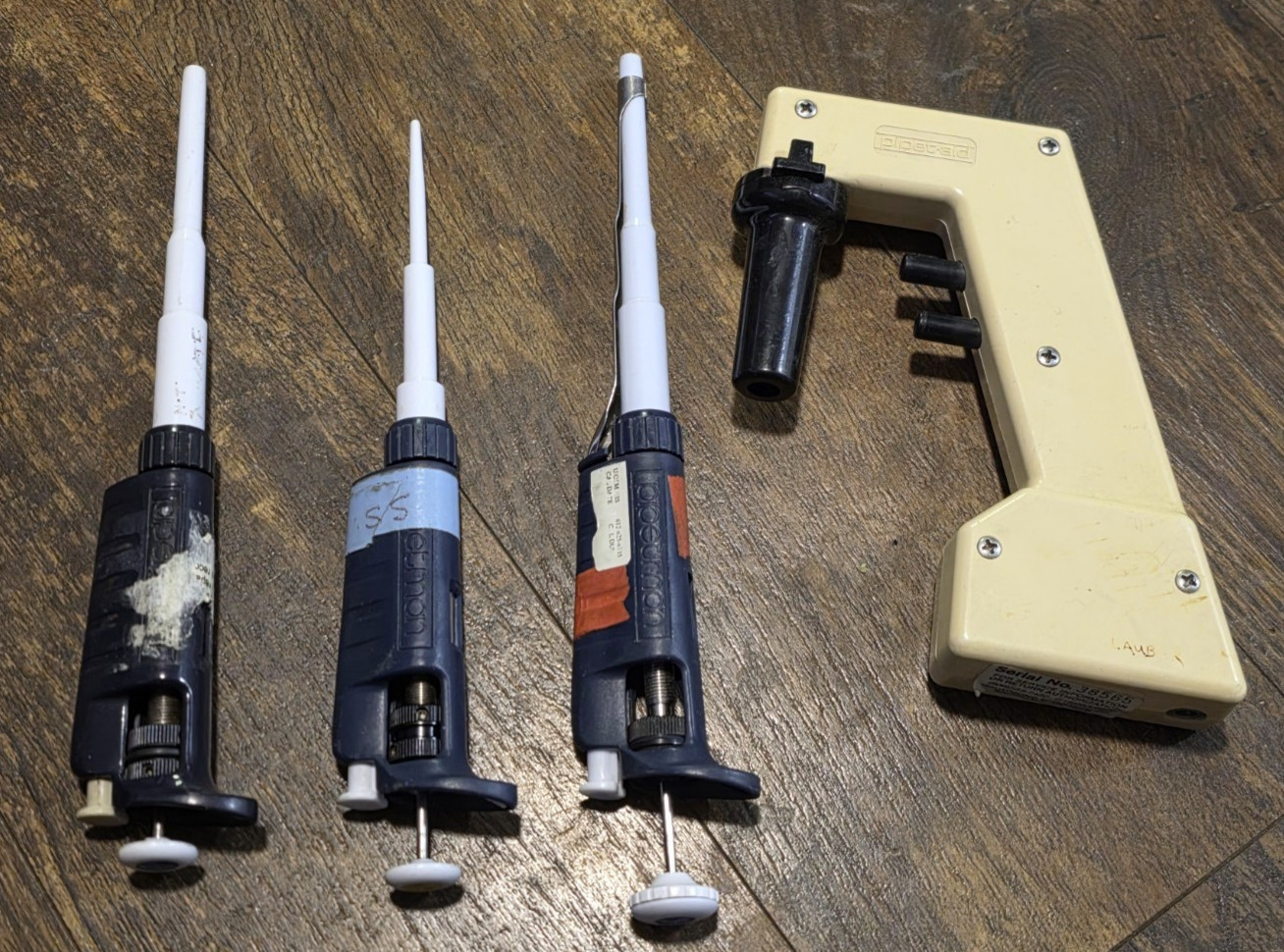 Rainin Pipettes Lot (3) + Drummond Pipet-Aid Controller — For Parts or Repair