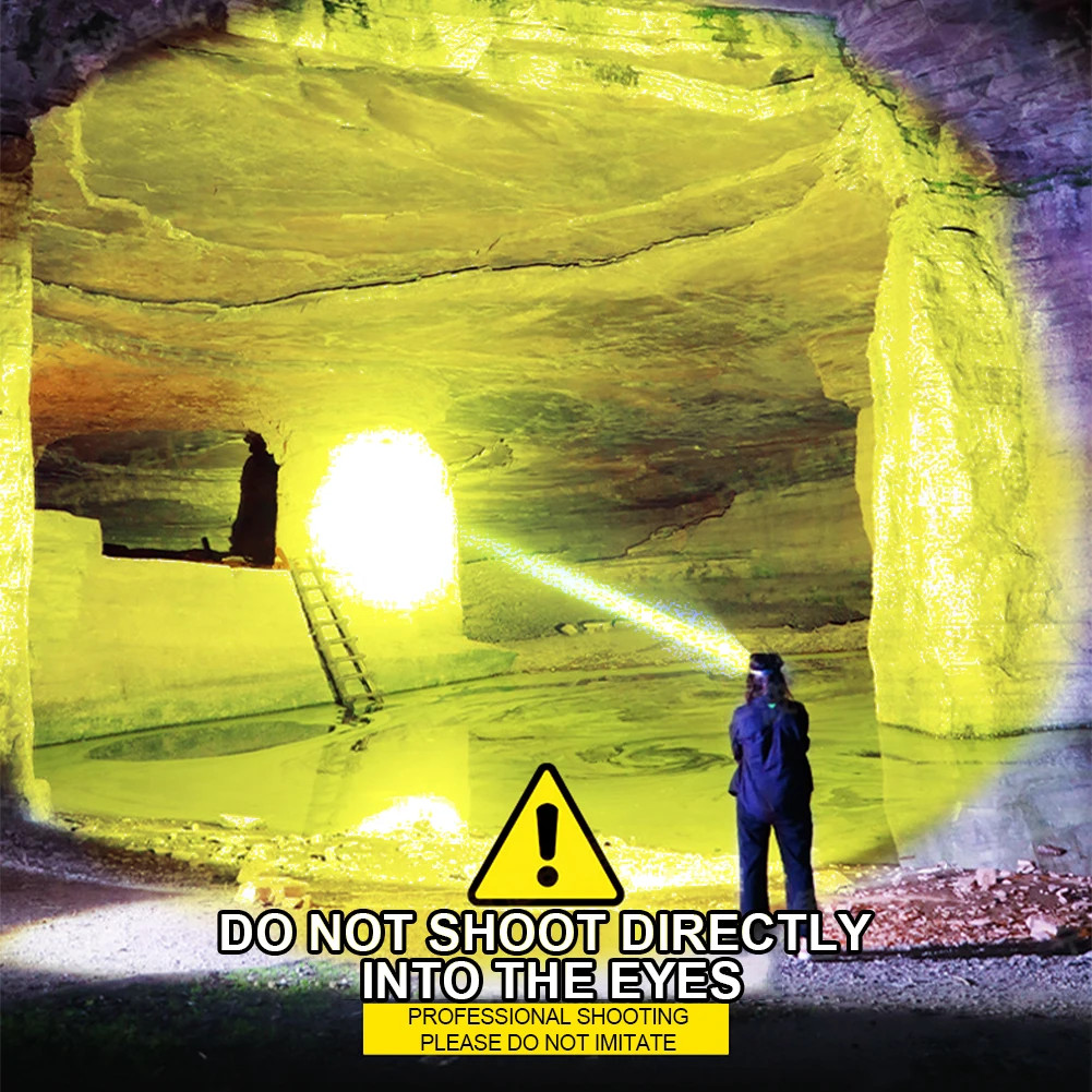 Bright White Light Yellow Headlamp Camping Light Fishing Headlight Flashlight