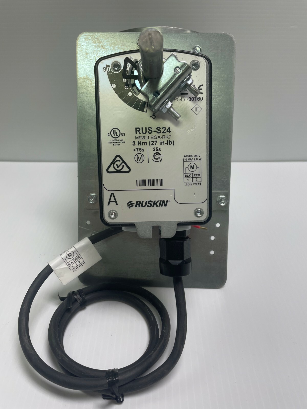 Open Box RUSKIN ACTUATOR 6" ROUND CONTROL DAMPER UNIT RUS-S24