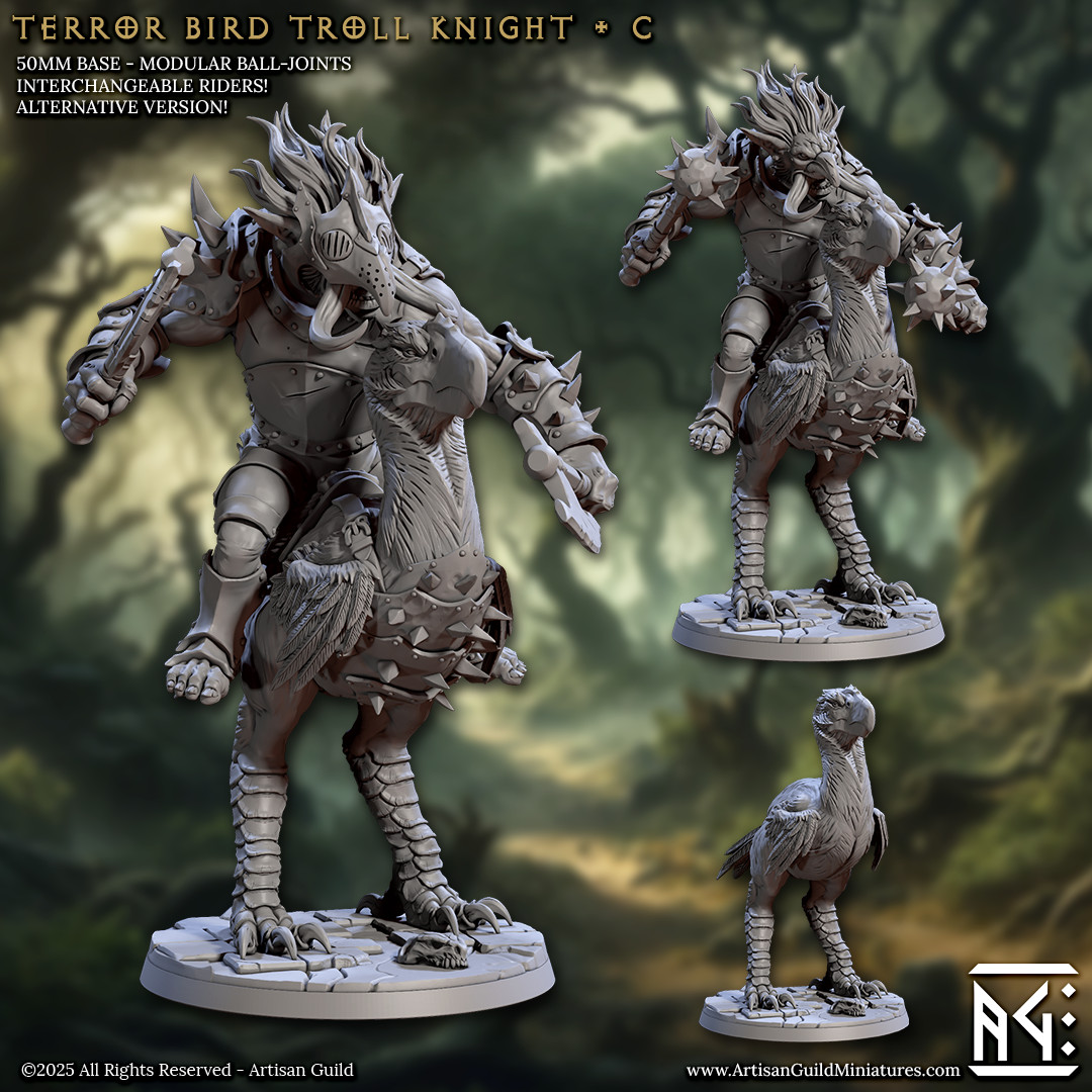 Troll Knight - Terror Bird Mounted - Artisan Guild - Dungeons and Dragons