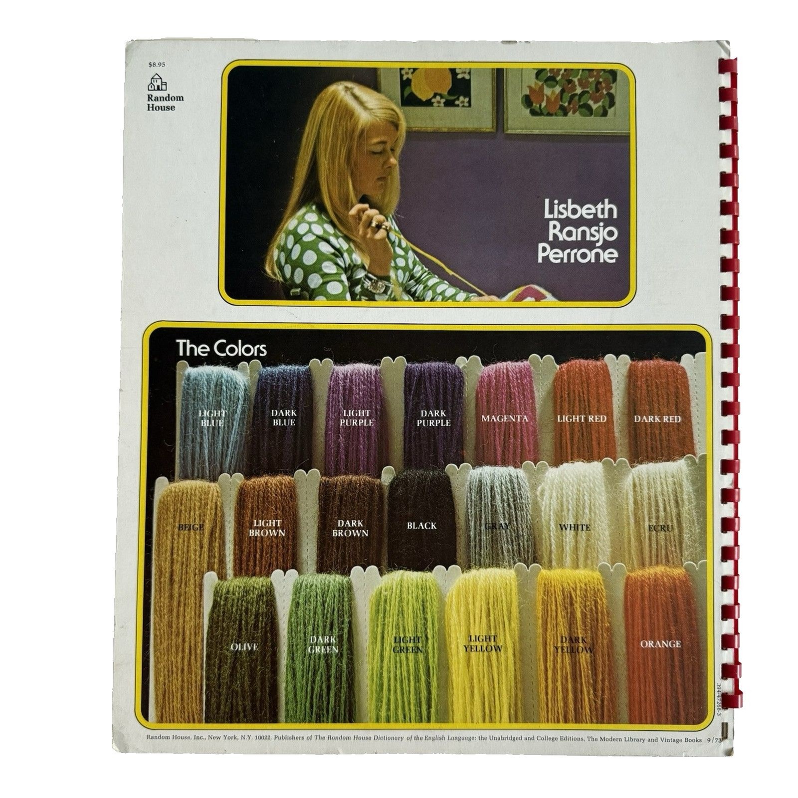 Vtg 1973 Lisbeth Perrone's Needlepoint Workbook Spiral Bound Canvas Embroidery