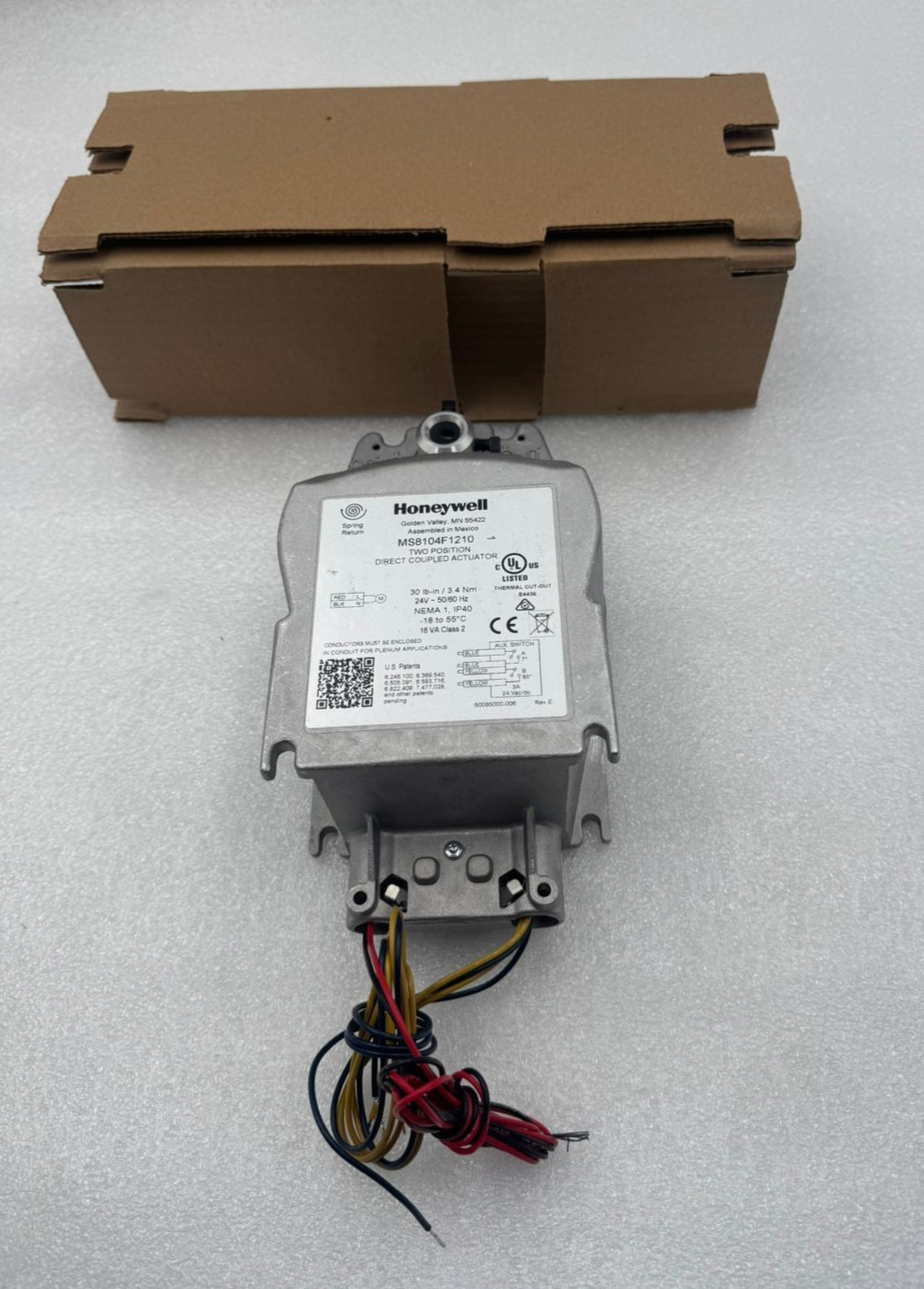 HONYWELL MS8104F1210 TWO POSITION  DIRECT COUPLED ACTUATOR