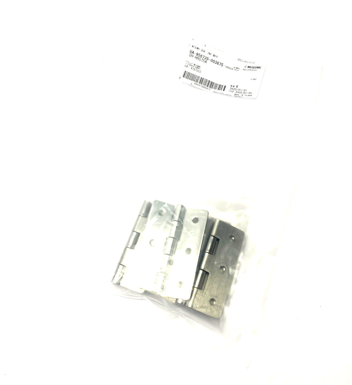 MiSUMi SH-HHS75A Clean & Pack Flat Hinges Stainless Steel PKG OF 6