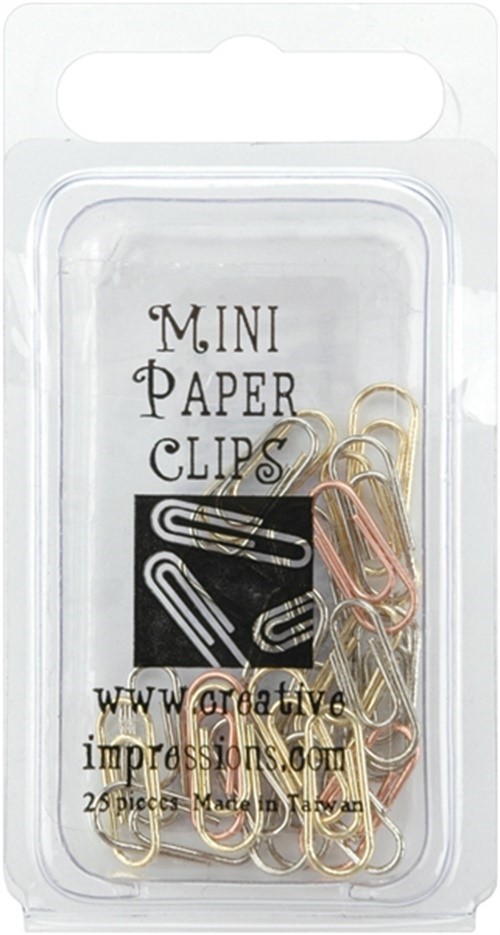 Creative Impressions Mini Metal Paper Clips .5"X.25" 25/Pkg-Silver, Co (6Pk)