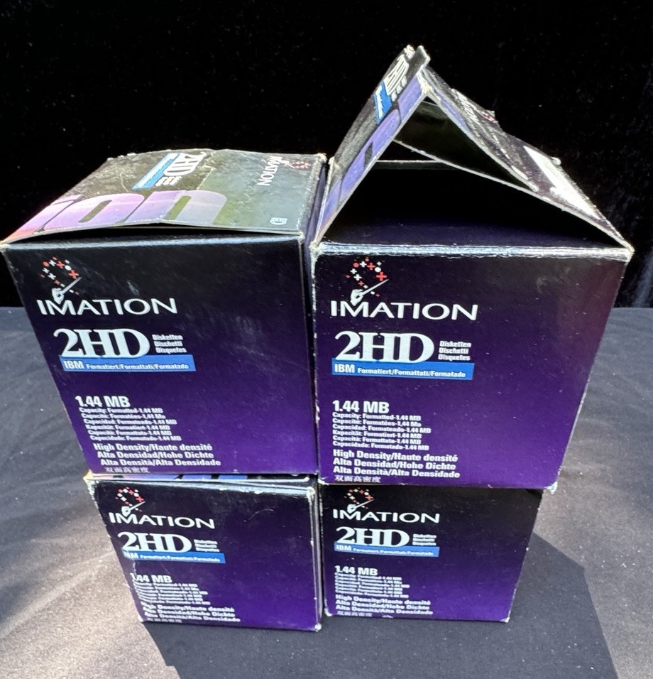 Imation 2HD 3.5" Inch Floppy Diskettes Lot 4 4 Boxes 3 Sealed! Mint Unused