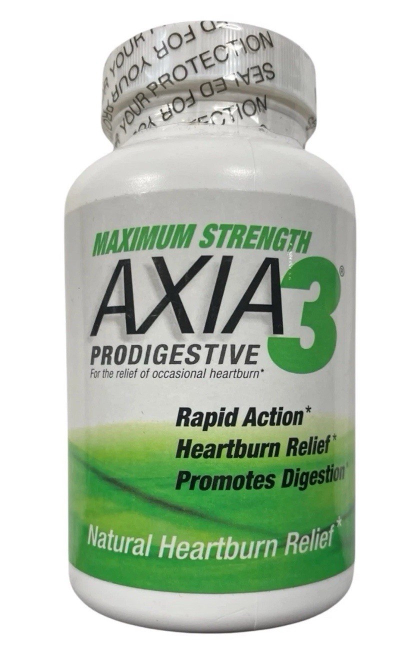 AXIA3 Maximum Strength Prodigestive Natural Heartburn Relief 90 Tablets 04/26