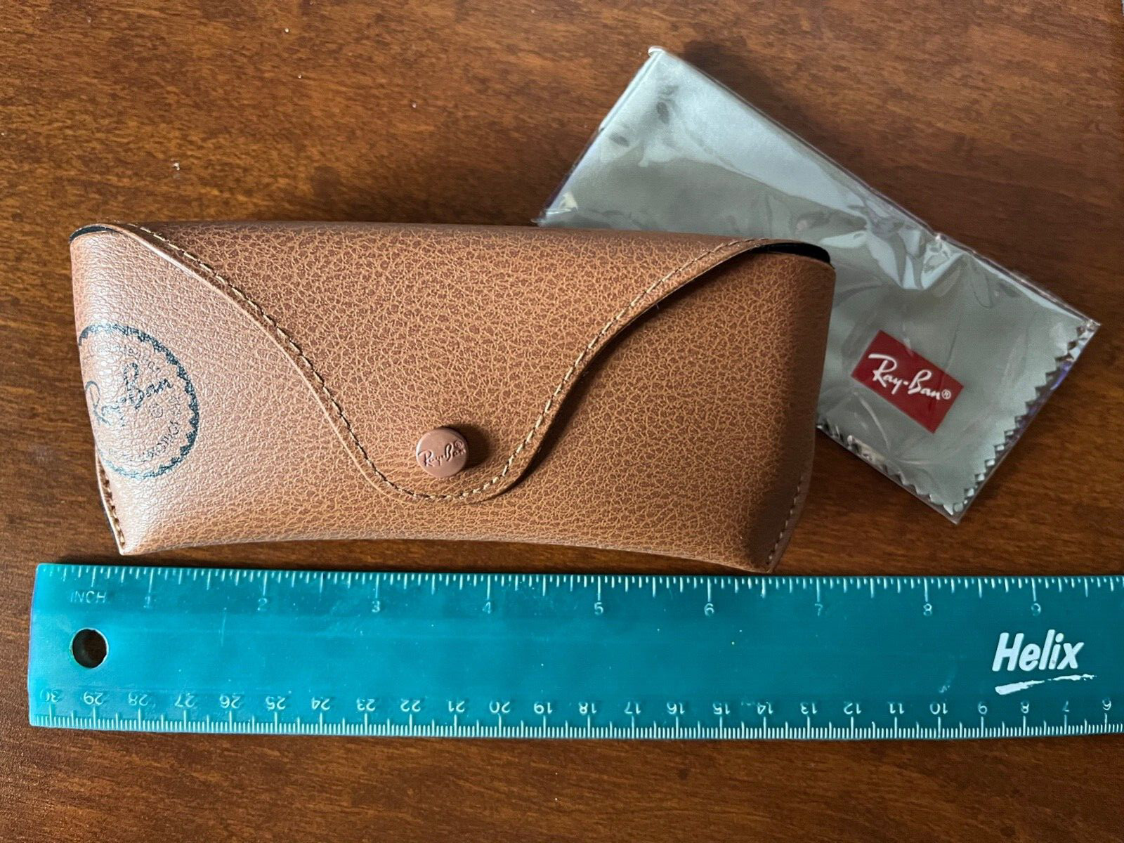 New genuine Ray Ban Sunglass case Large Brown Hard Case with Cleaning Cloth