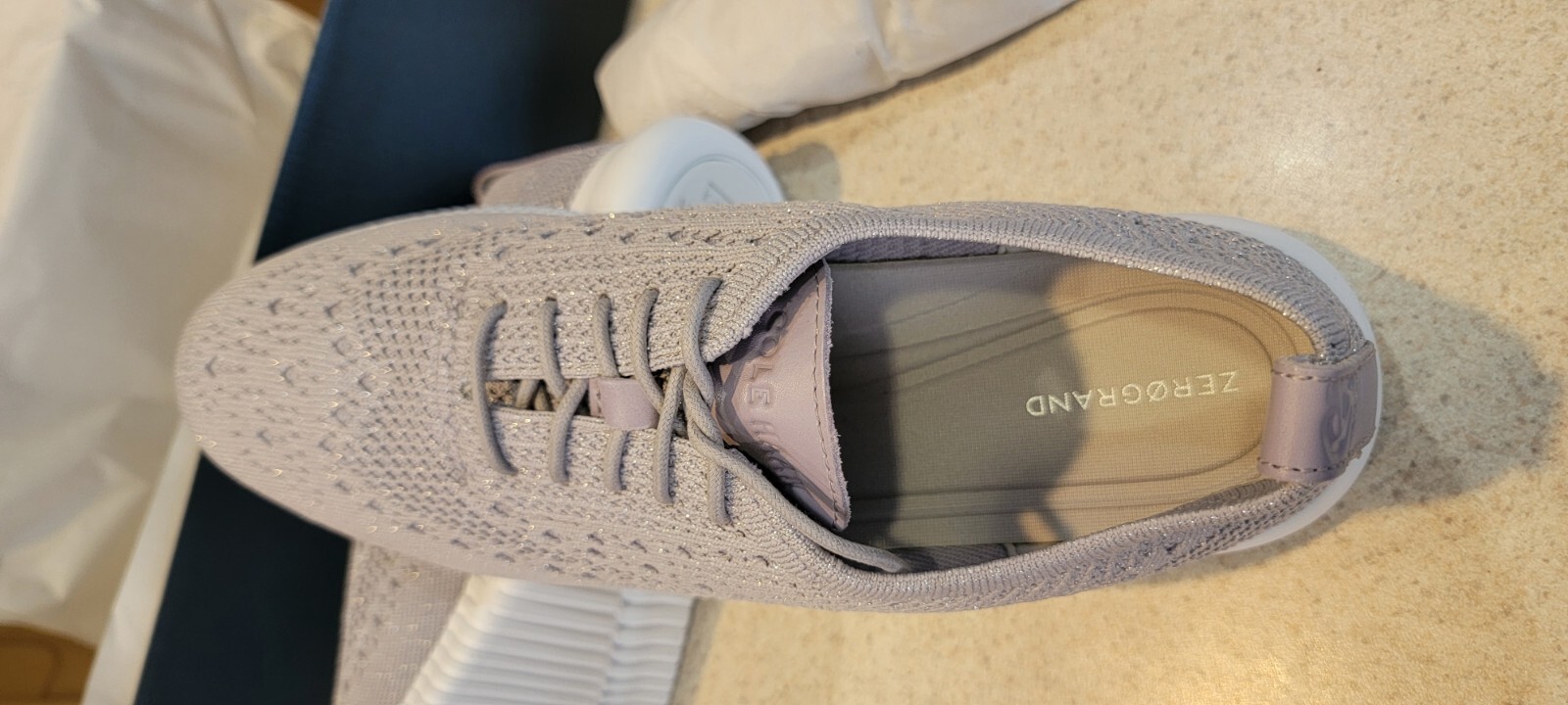 Cole Haan Women's 2 Zerogrand StitchLite Knit Grey Wingtip Shoes, W28586 Sz 10B