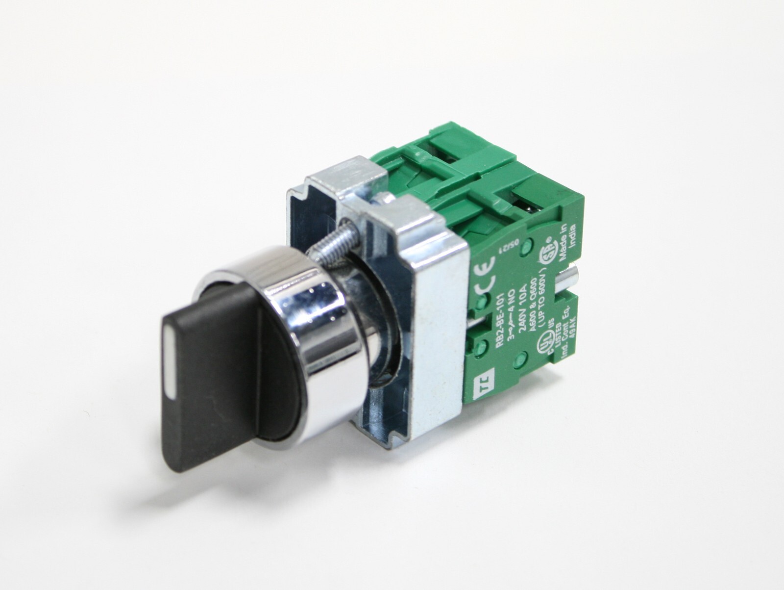 RB2-BD7 22.5mm 3 Pos Spring Return Left to Centre Selector Switch C/W 2NO BE101