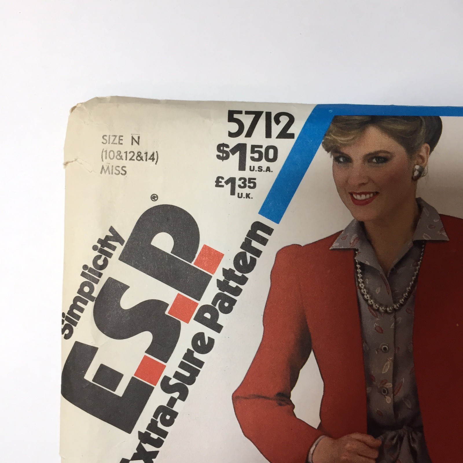 Simplicity 5712 Size 10 12 14 Misses' Pullover Dress Unlined Jacket Sash